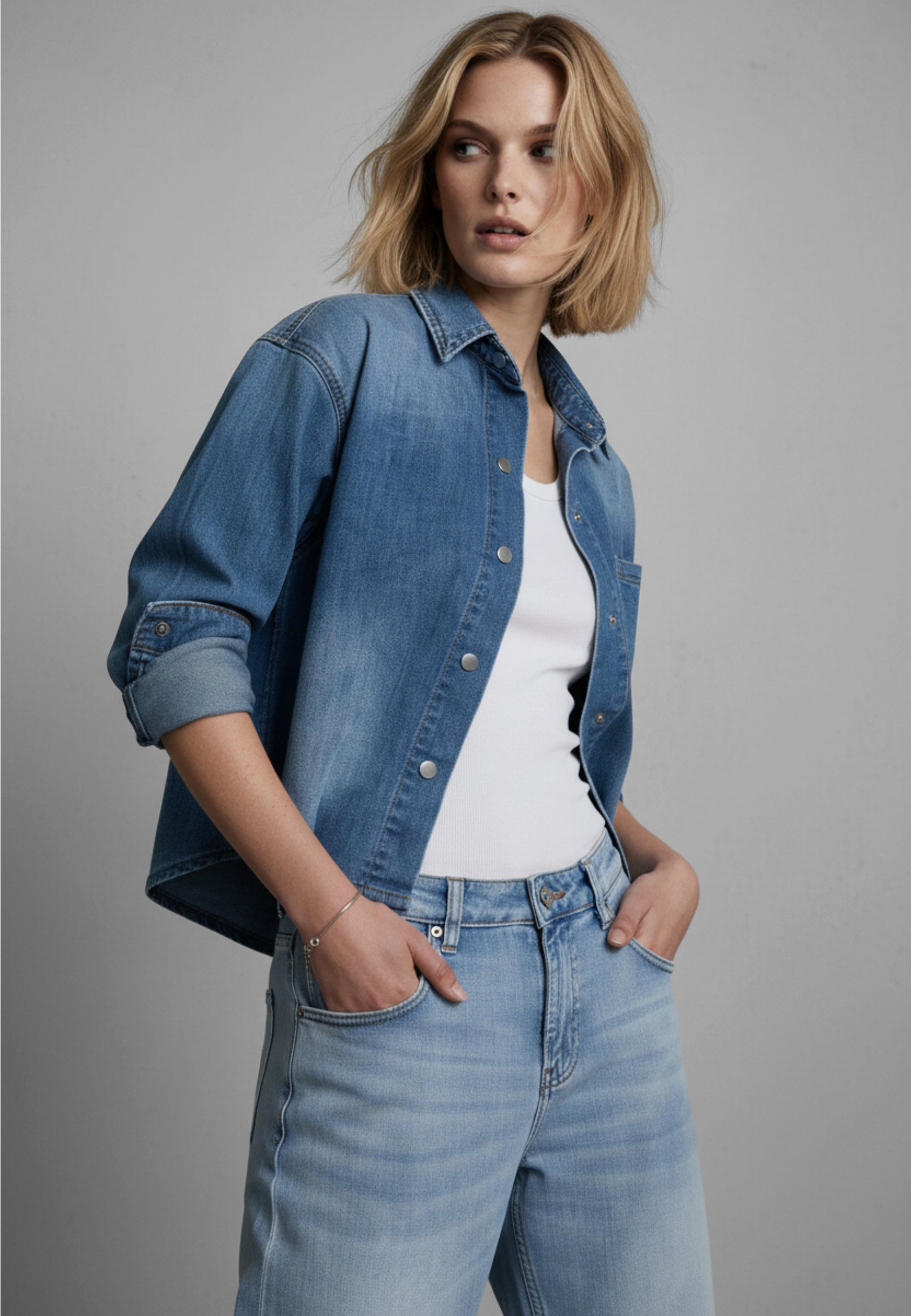 JEANSBLUSE SOFT DENIM