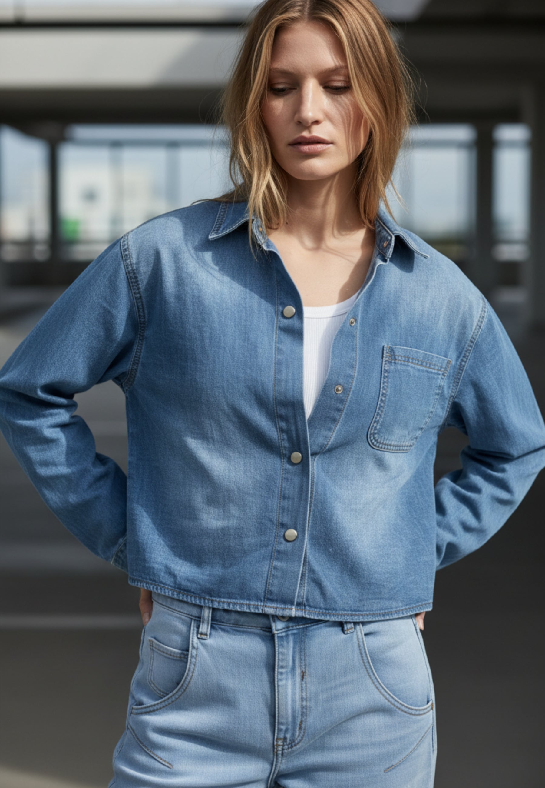 JEANSBLUSE SOFT DENIM