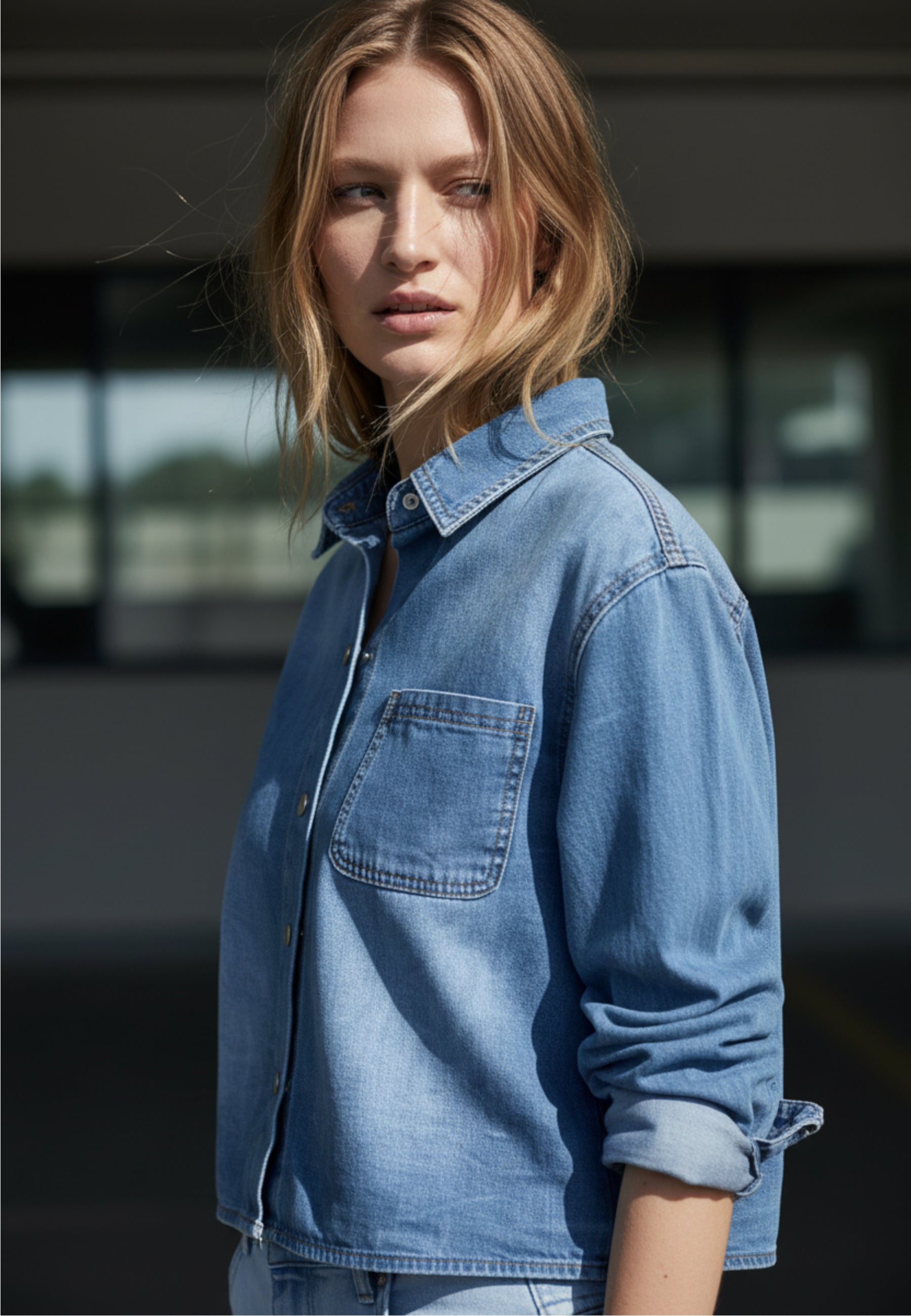 JEANSBLUSE SOFT DENIM