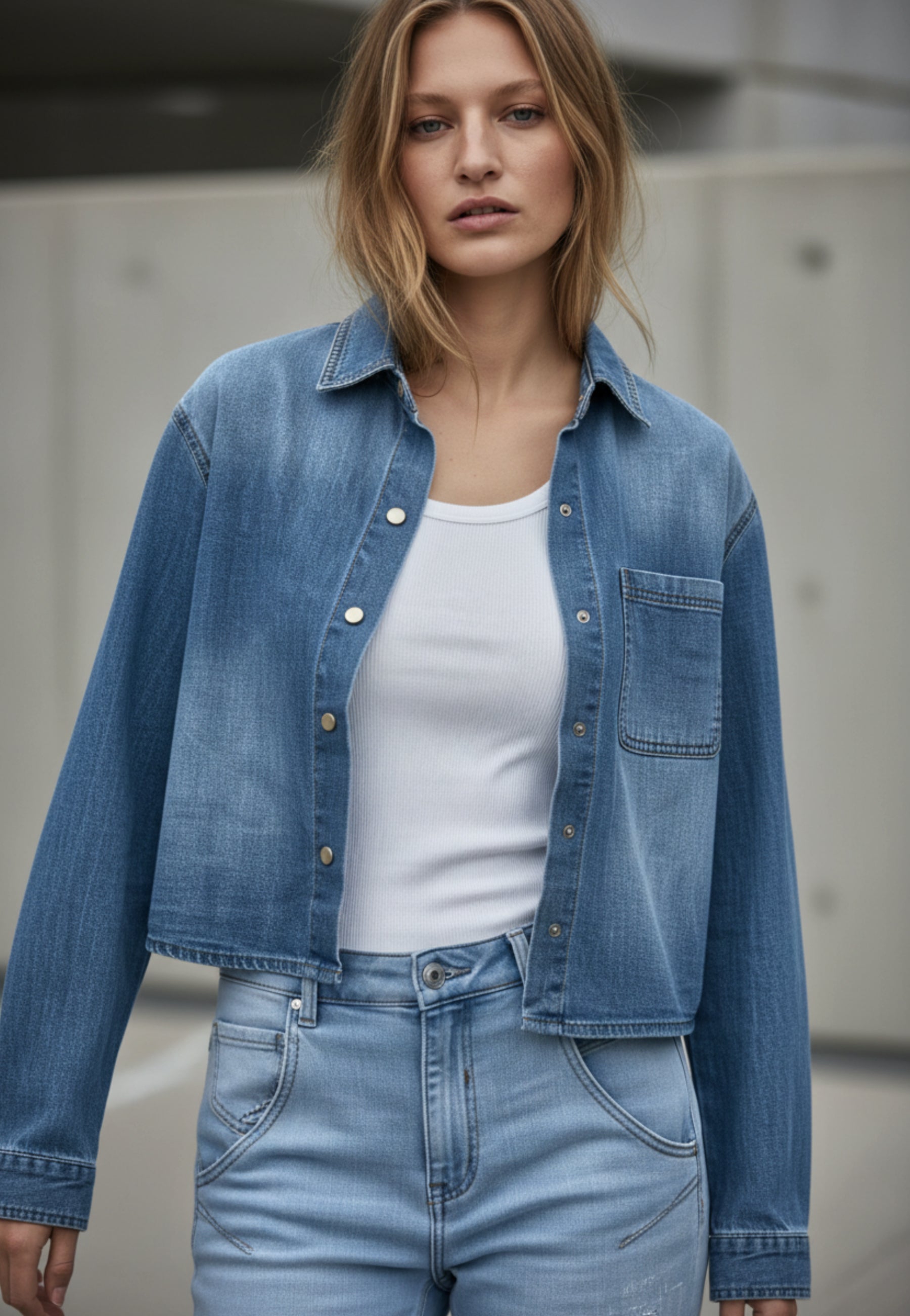 JEANSBLUSE SOFT DENIM