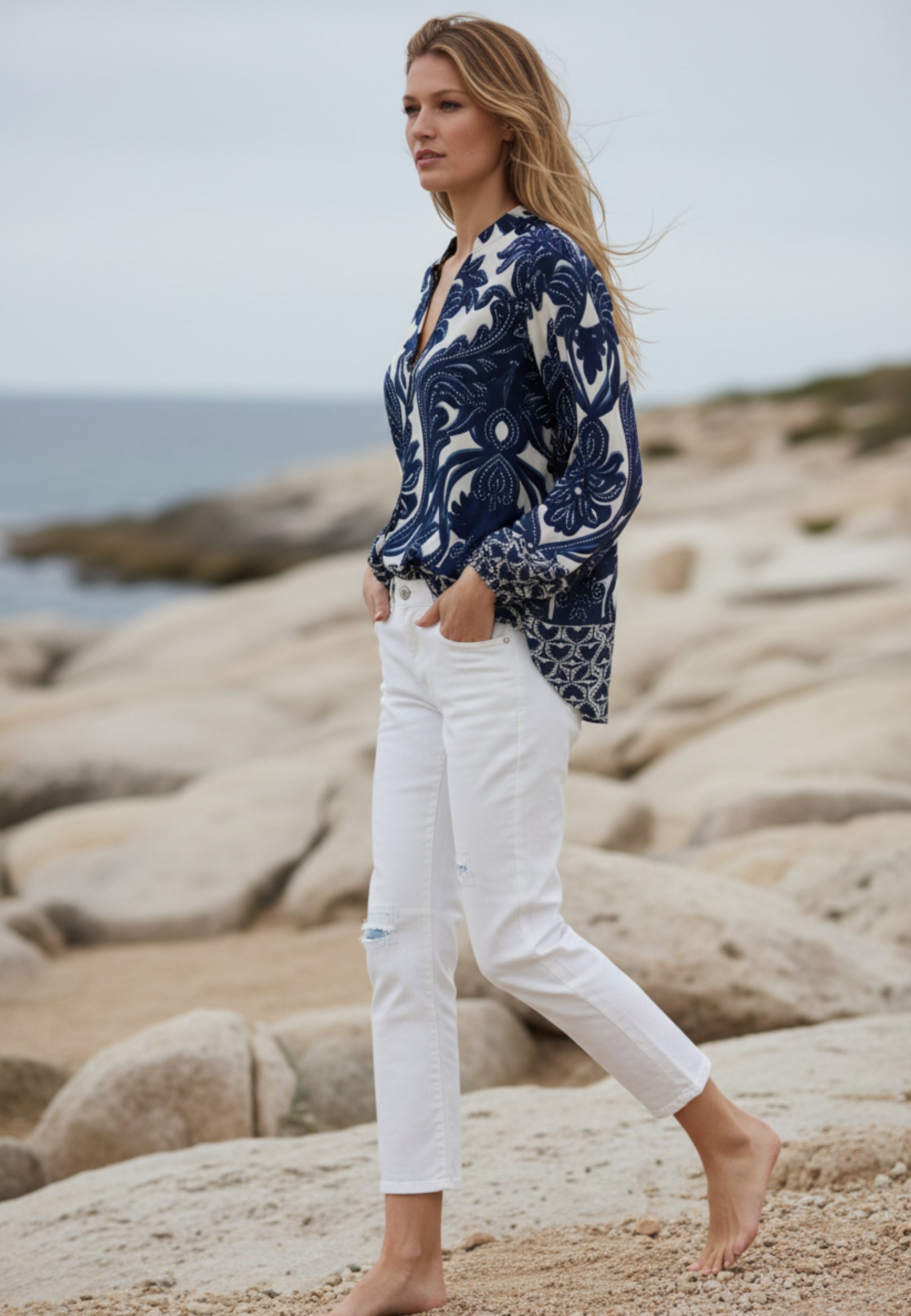 Bluse INDIGO FLOW aus fließender Viskose