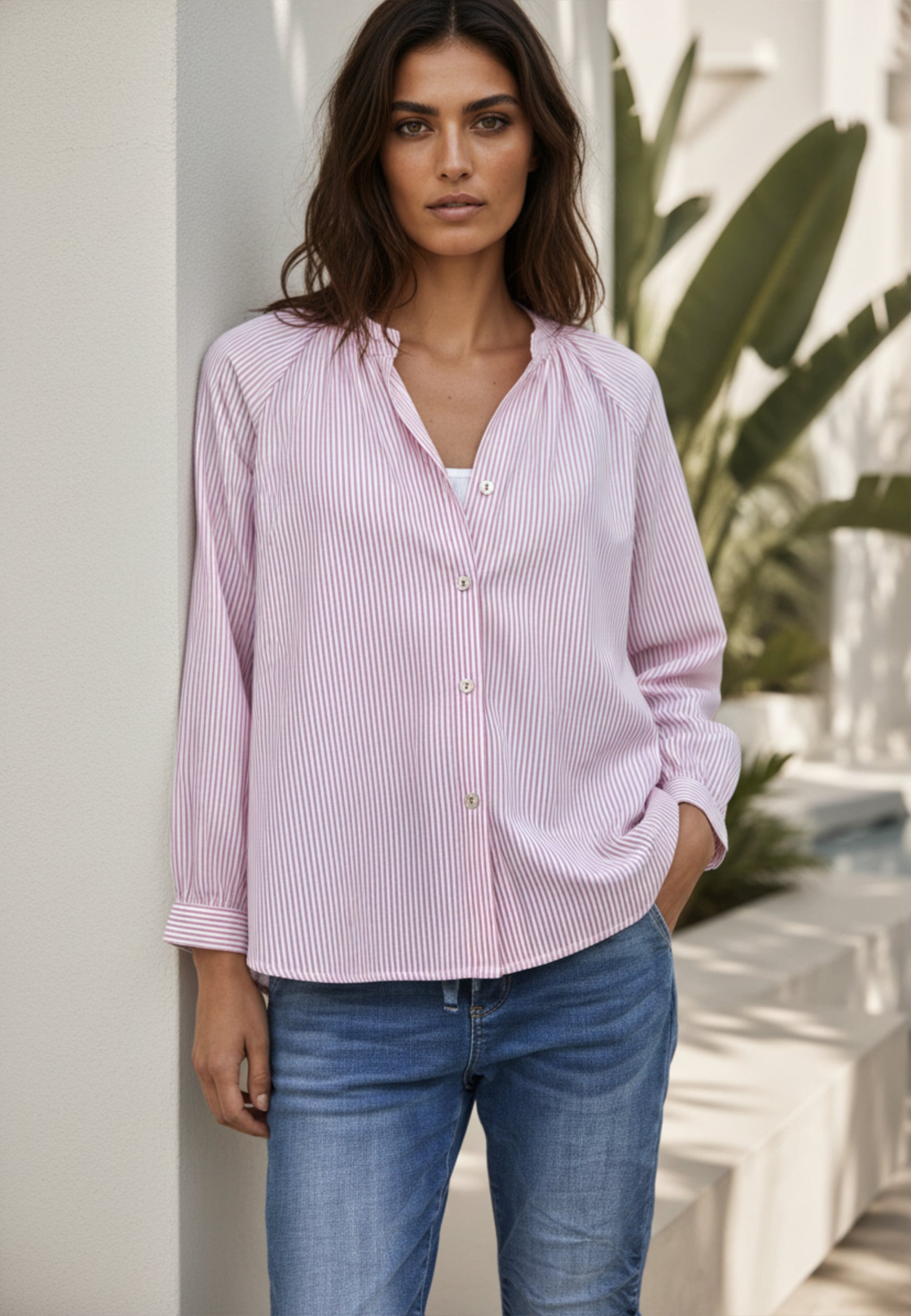 Bluse RIVIERA STRIPE aus reiner Baumwolle