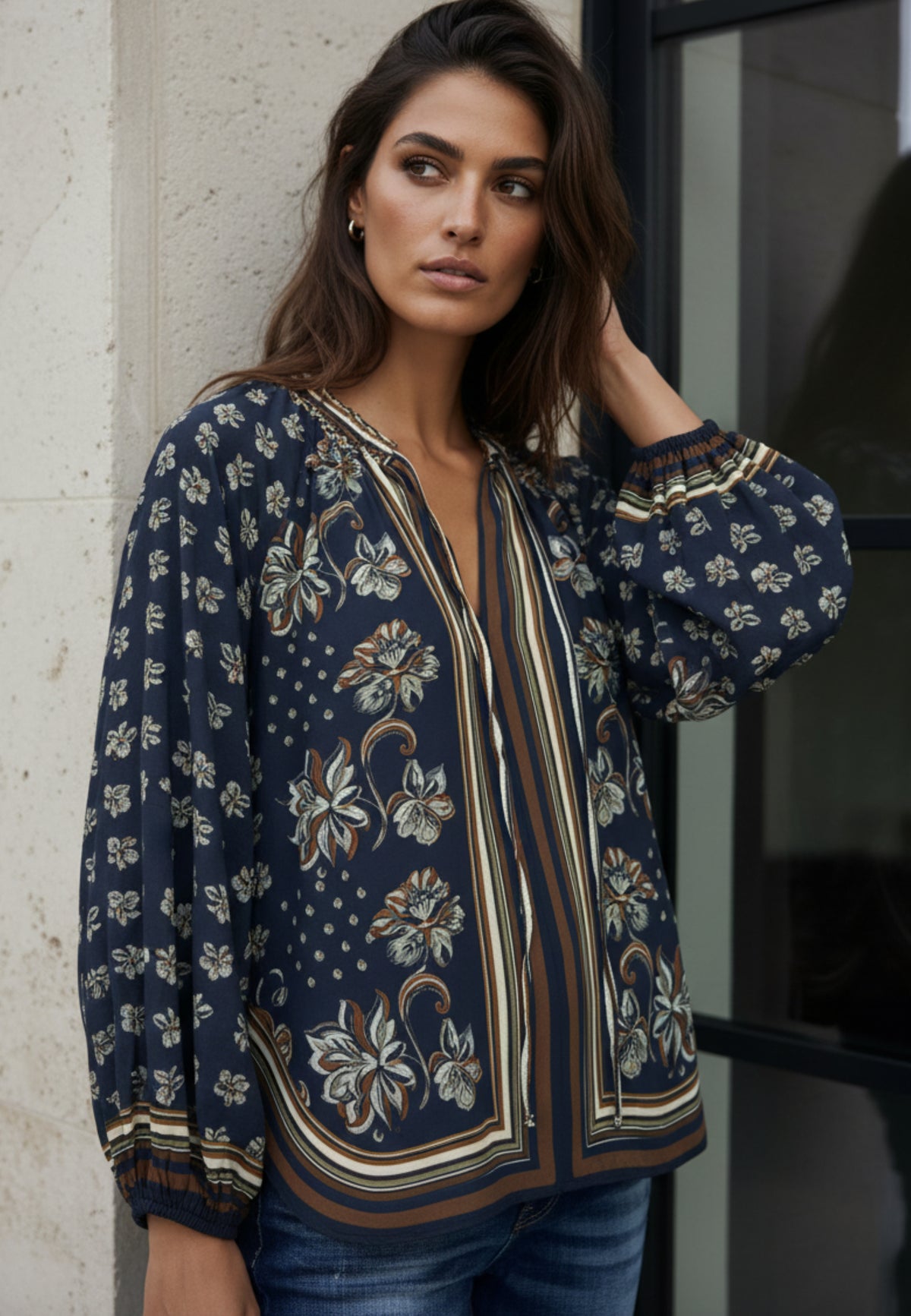 Bluse INDIGO BLOOM aus reiner Viskose