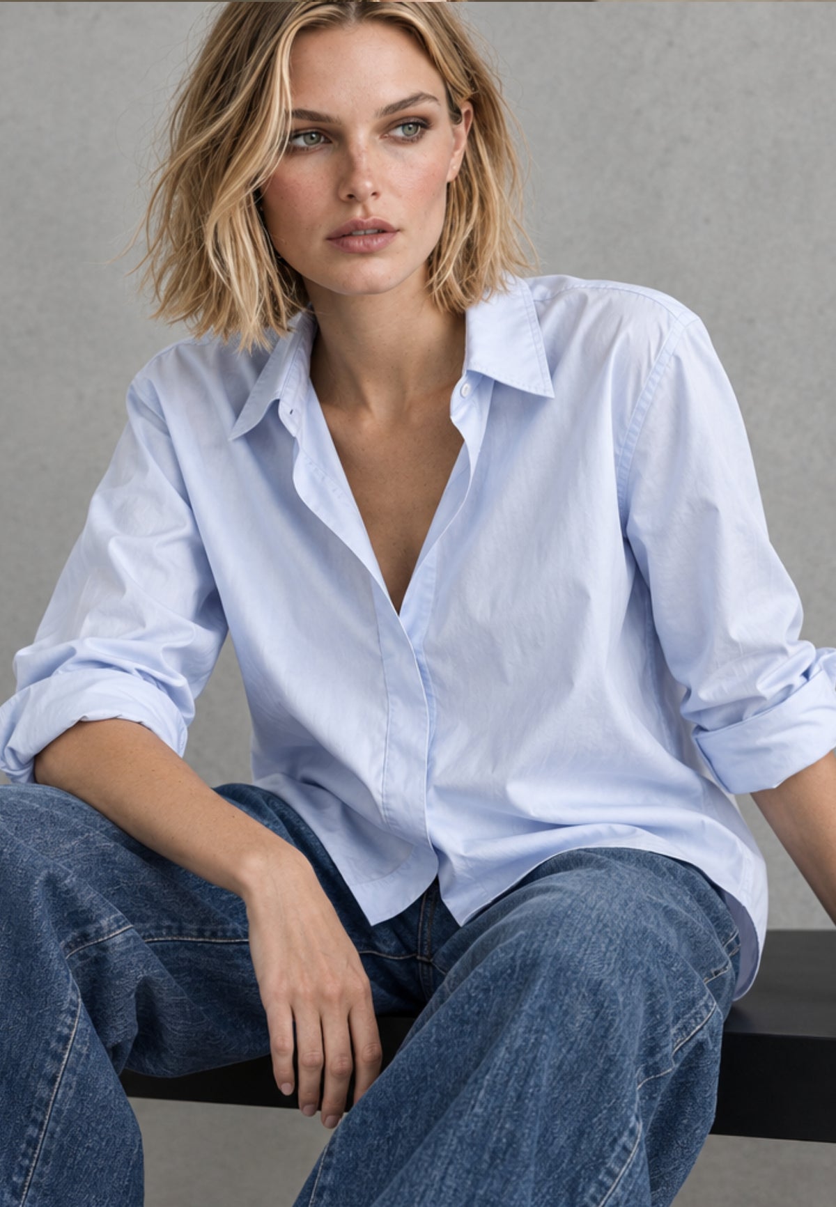 Popelinebluse ESSENTIAL aus reiner Baumwolle