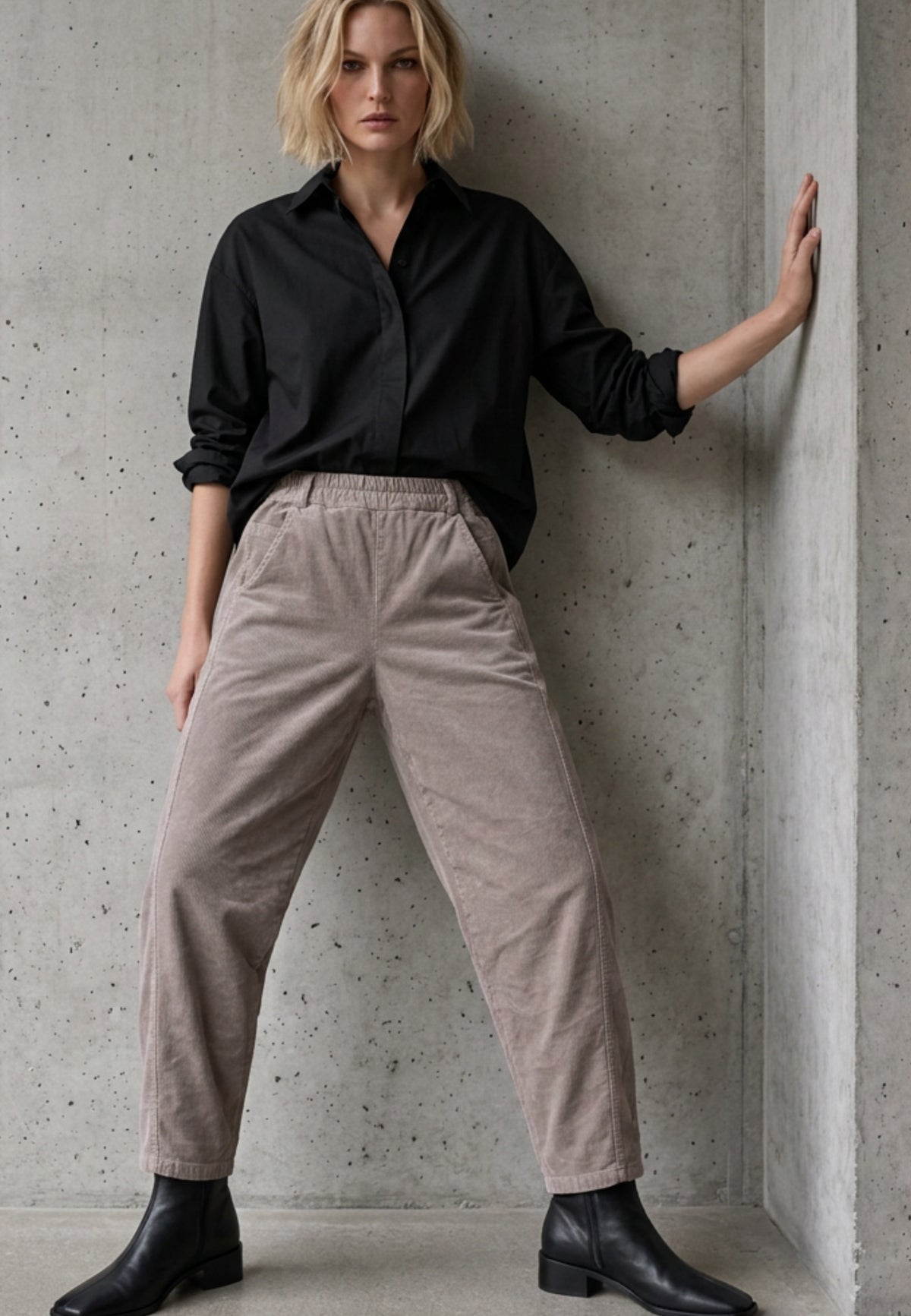 Cordhose SOFT BARREL aus Baumwoll-Stretch