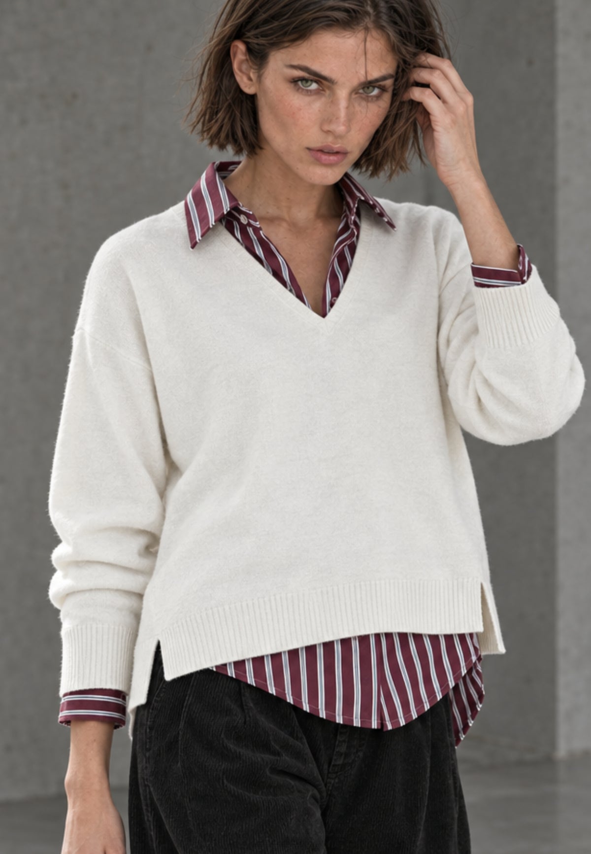 Strickpullover PURE EDGE aus Viskose-Mix
