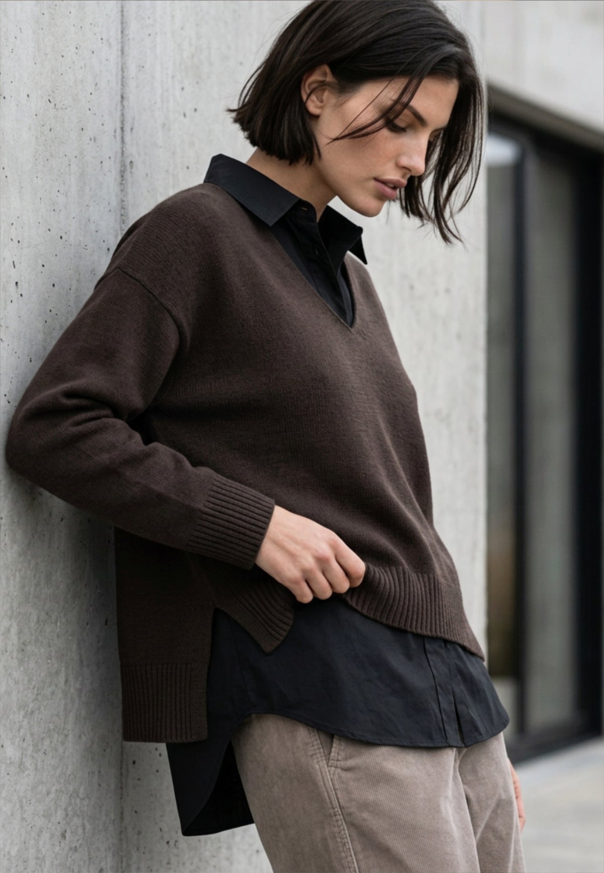 Strickpullover PURE EDGE aus Viskose-Mix