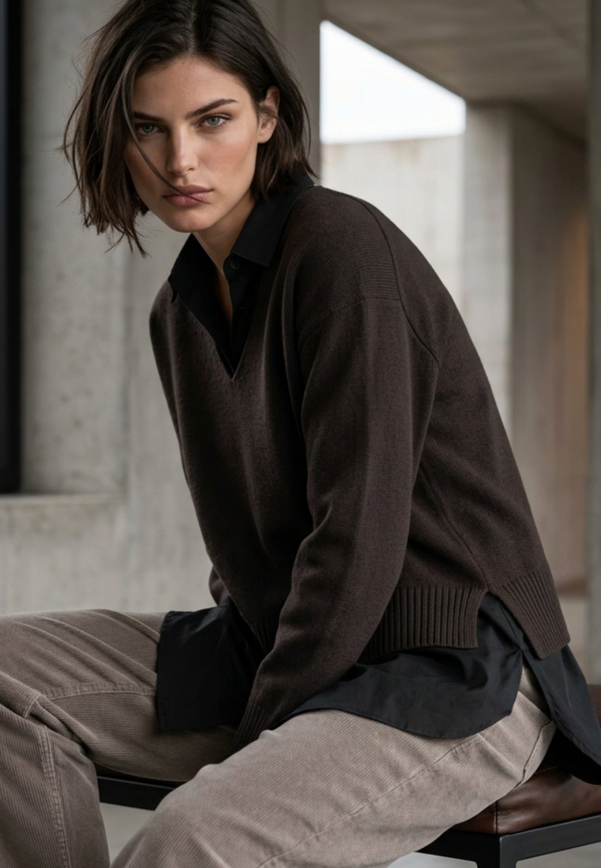 Strickpullover PURE EDGE aus Viskose-Mix