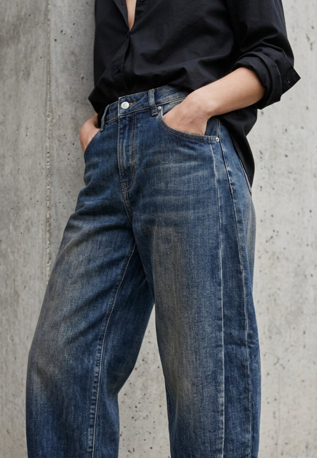 Barrel Jeans RAW SPIRIT aus elastischem Denim