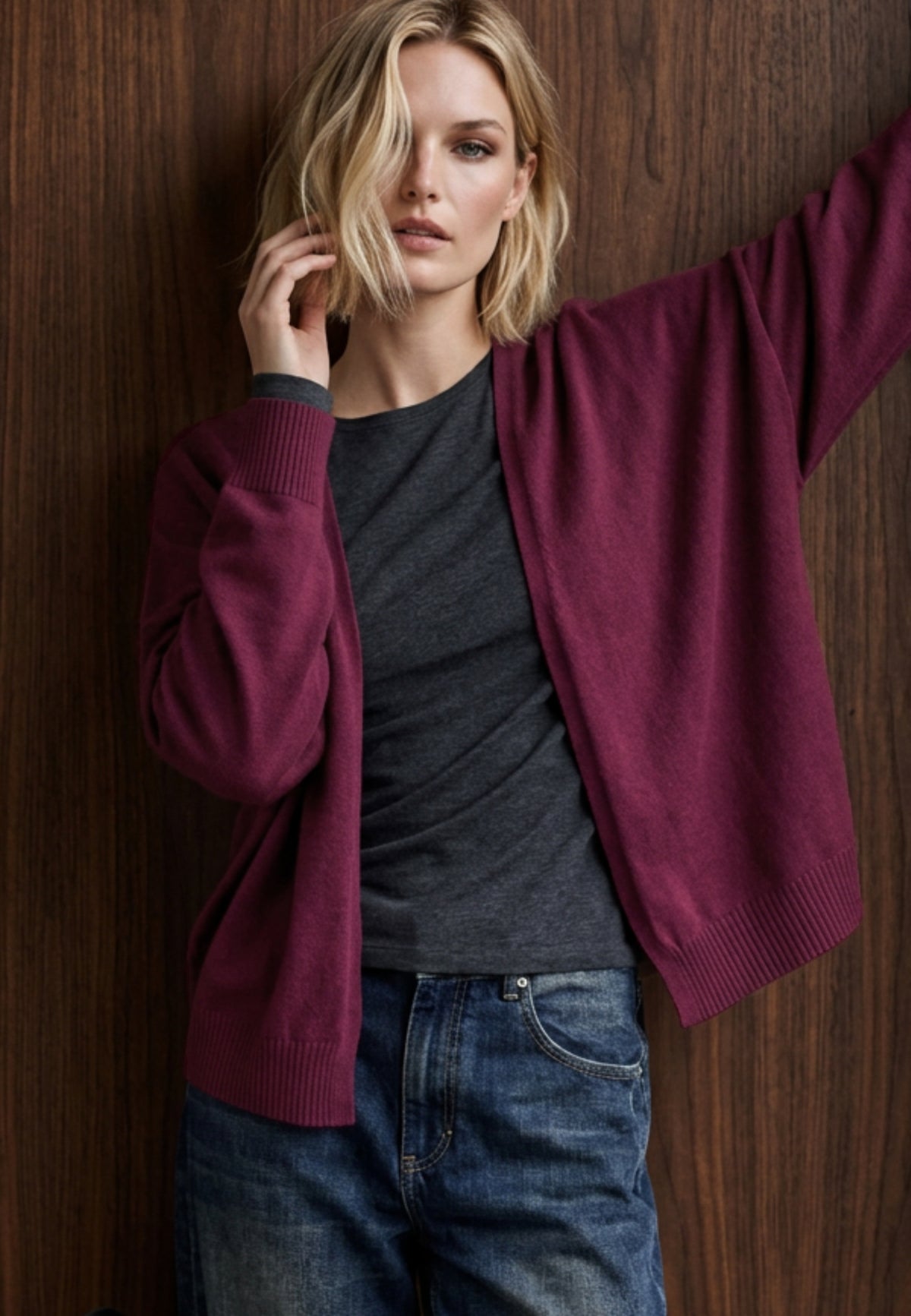 Strickjacke MODERN LAYER aus Viskose-Mix