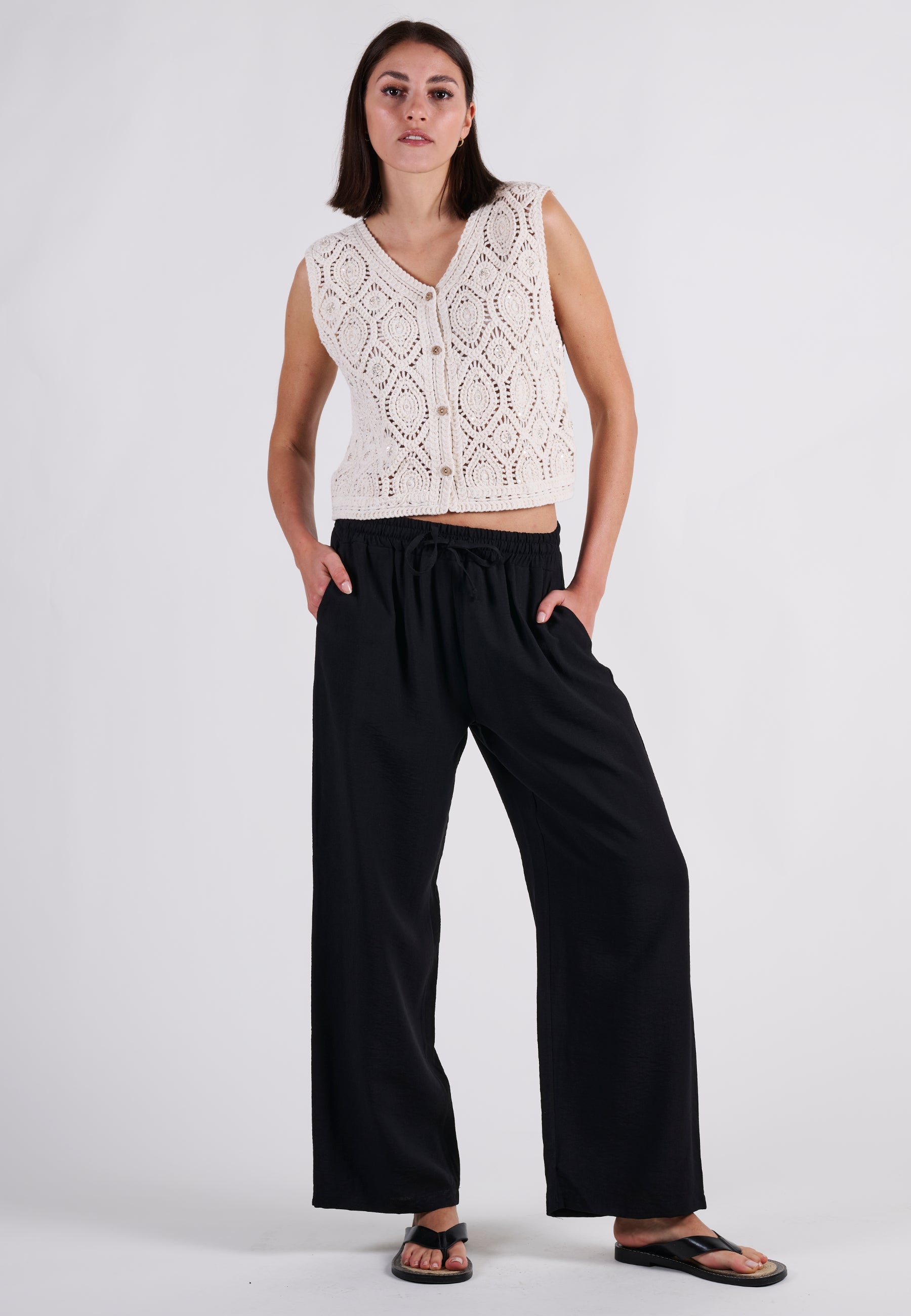 PANTS FLOWY WIDE LEG