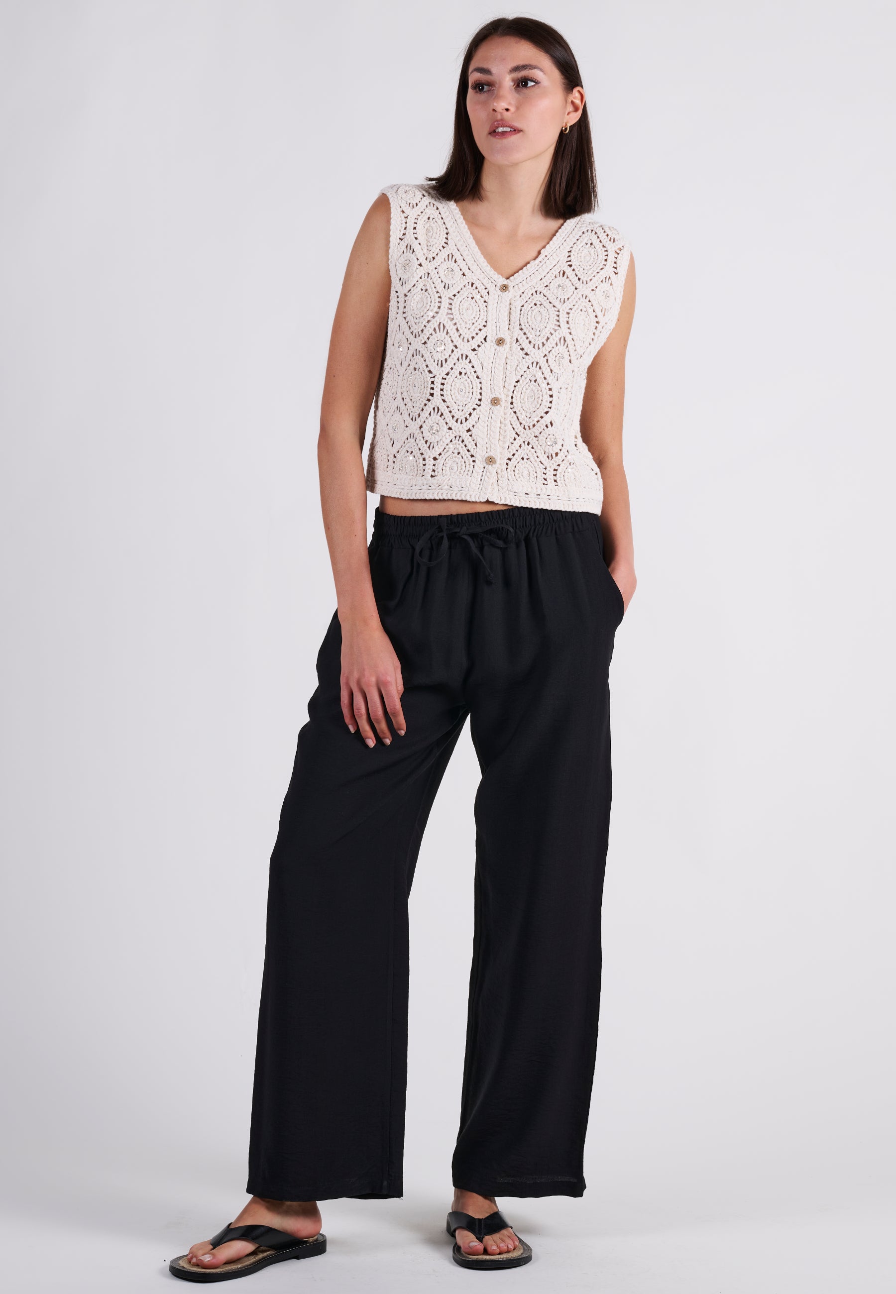 PANTS FLOWY WIDE LEG
