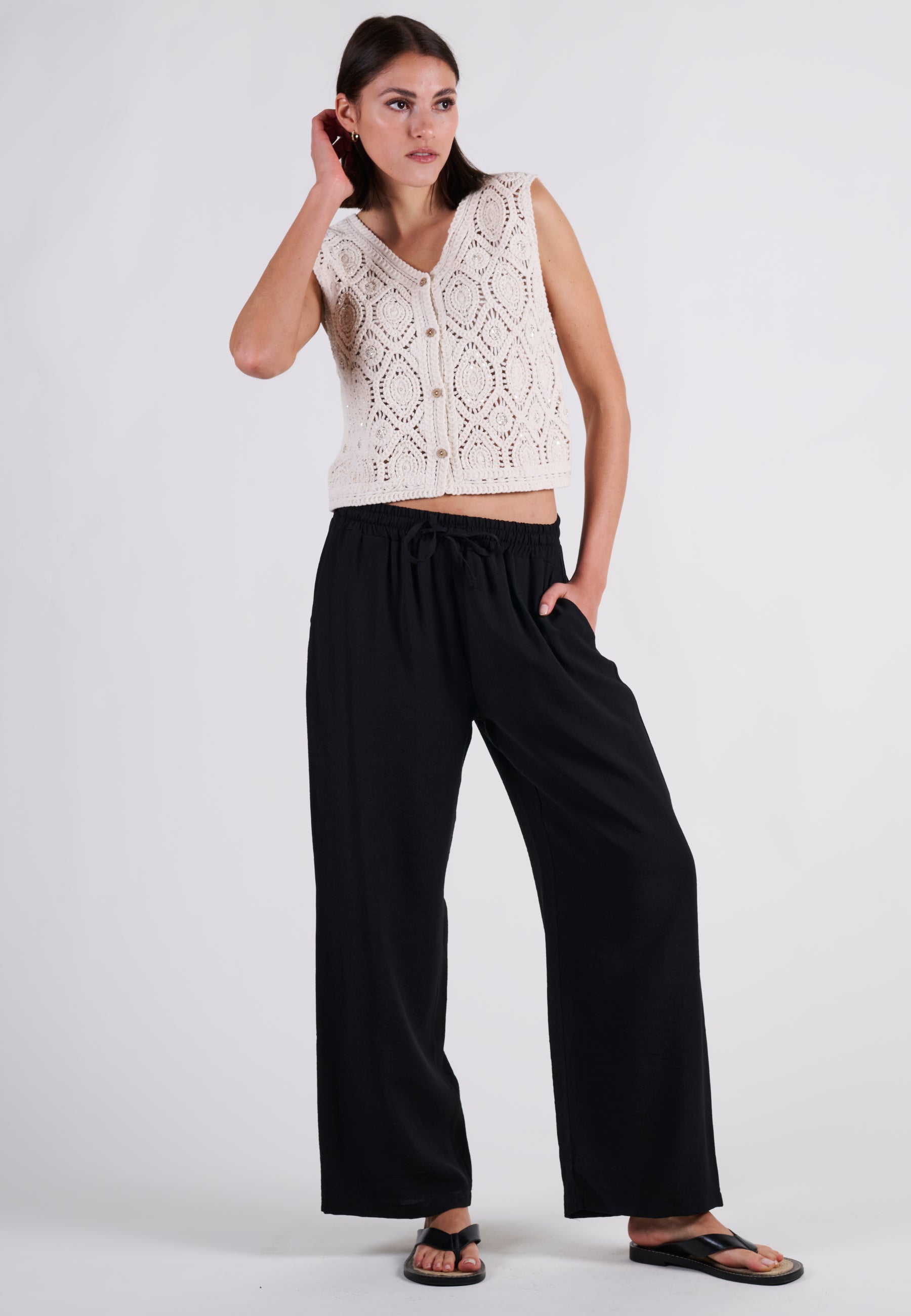 PANTS FLOWY WIDE LEG