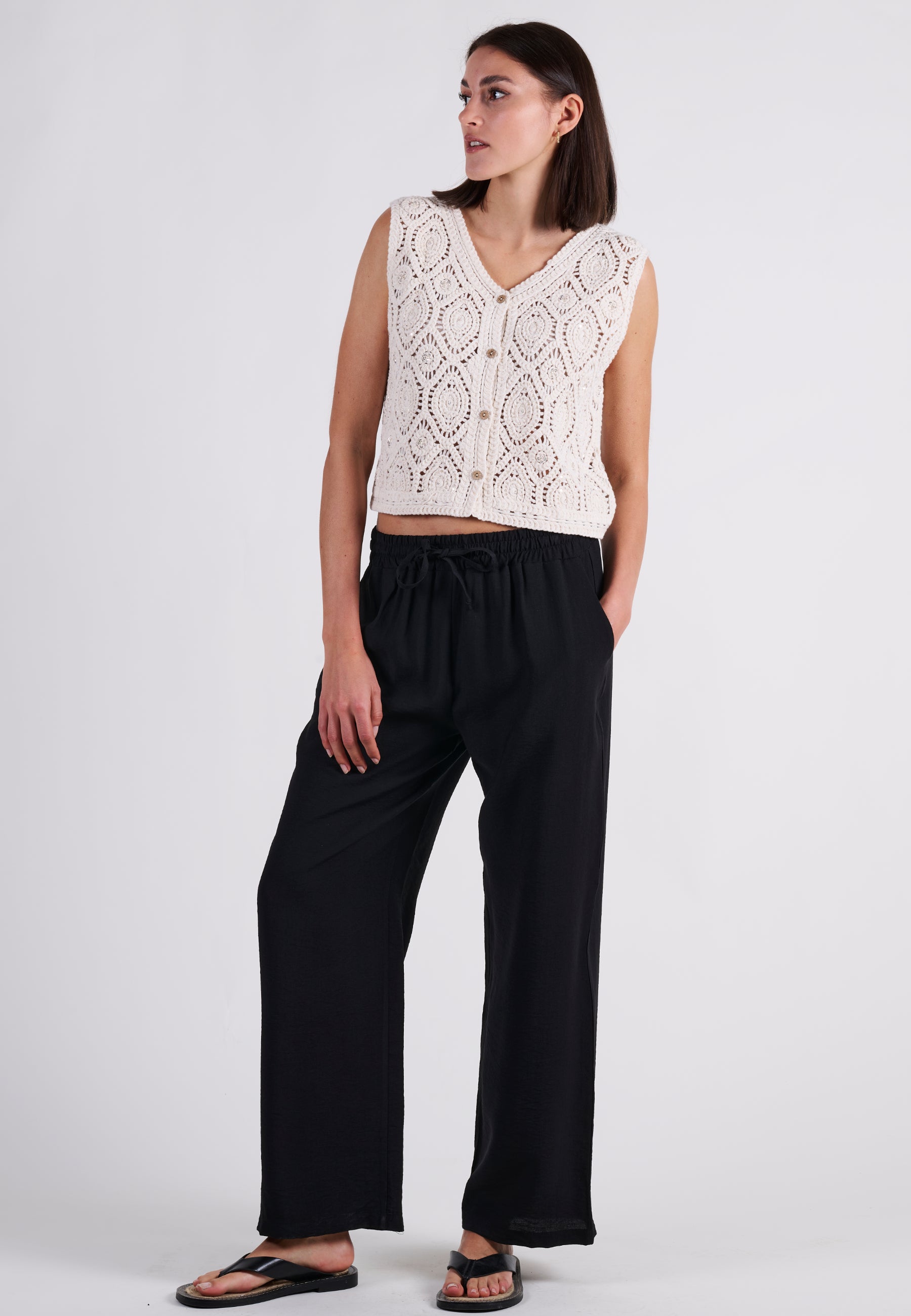 PANTS FLOWY WIDE LEG