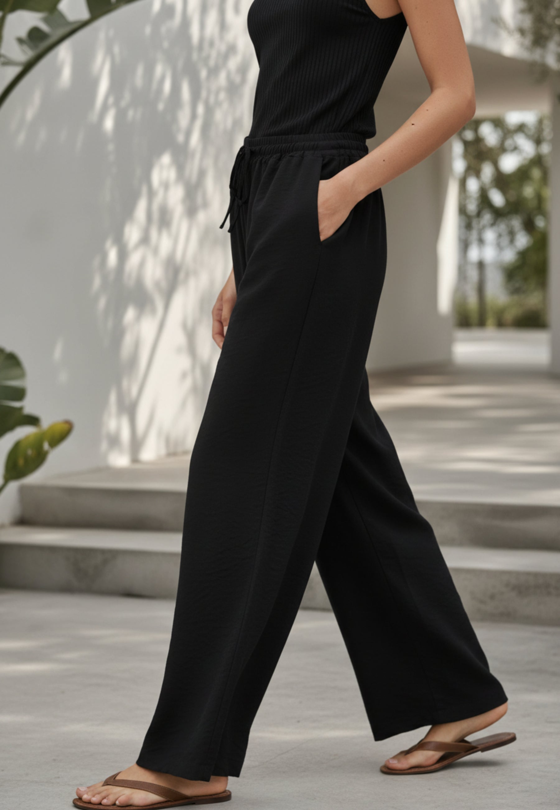 Hose FLOWY WIDE LEG aus Viskose