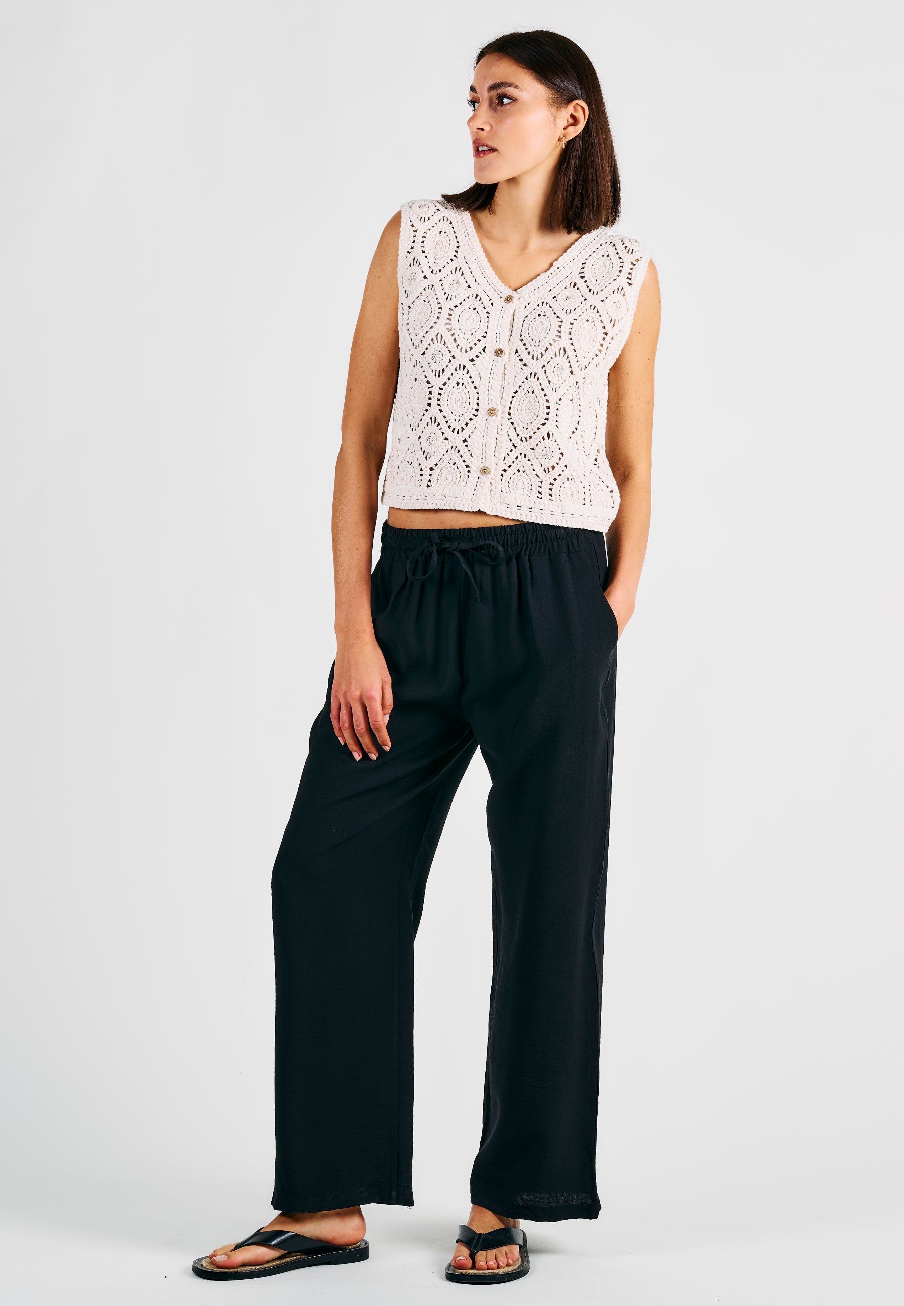 PANTS FLOWY WIDE LEG