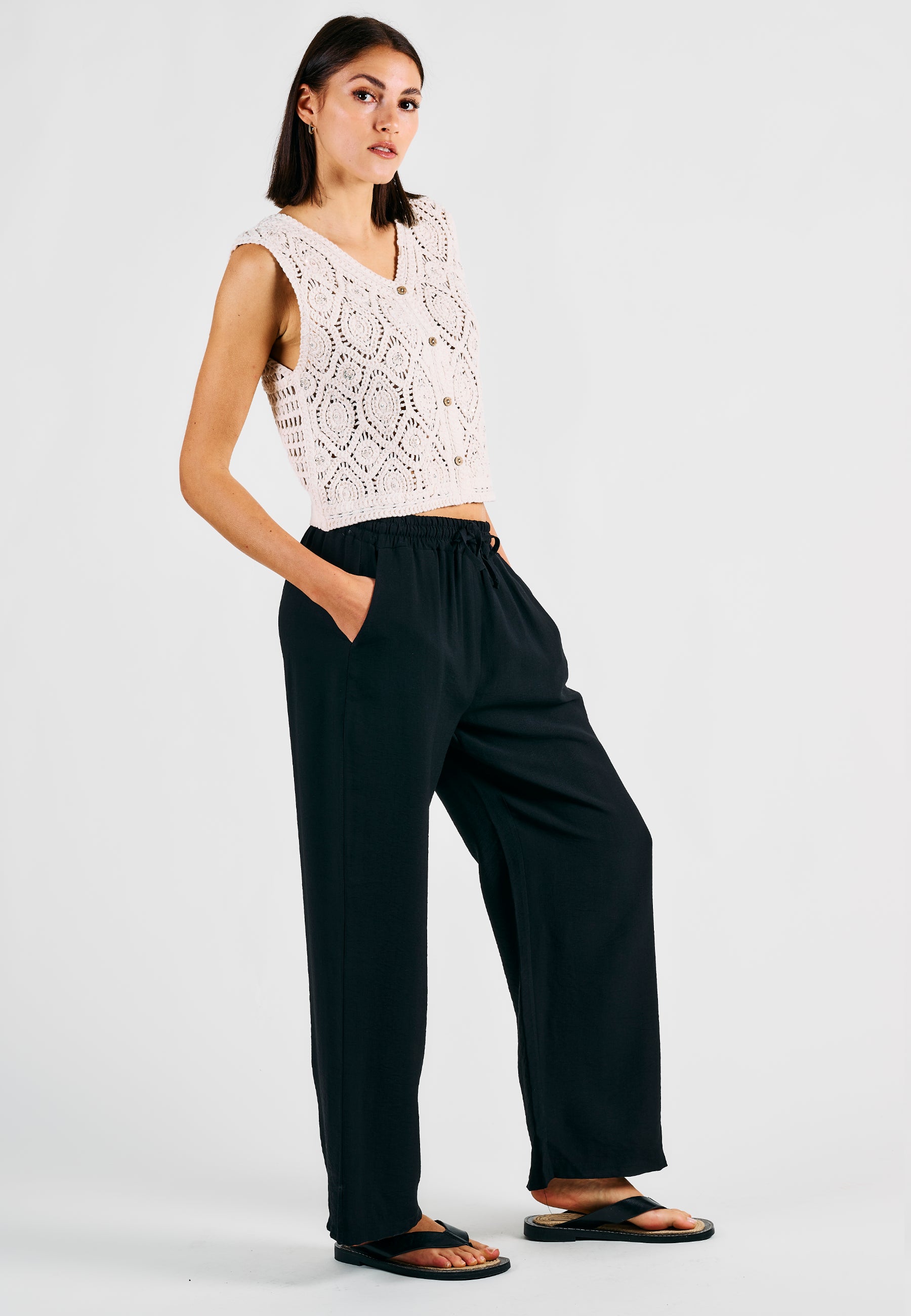 PANTS FLOWY WIDE LEG