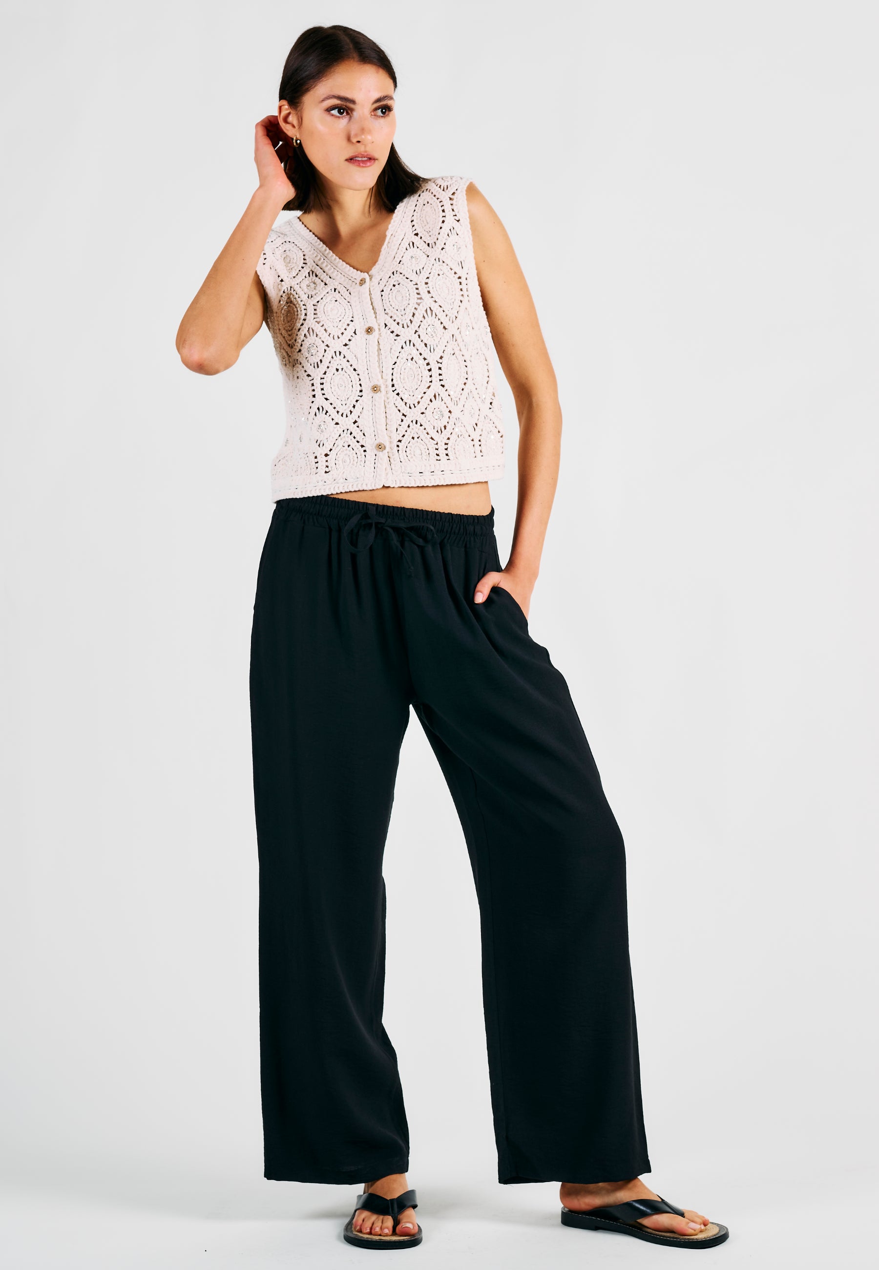 PANTS FLOWY WIDE LEG
