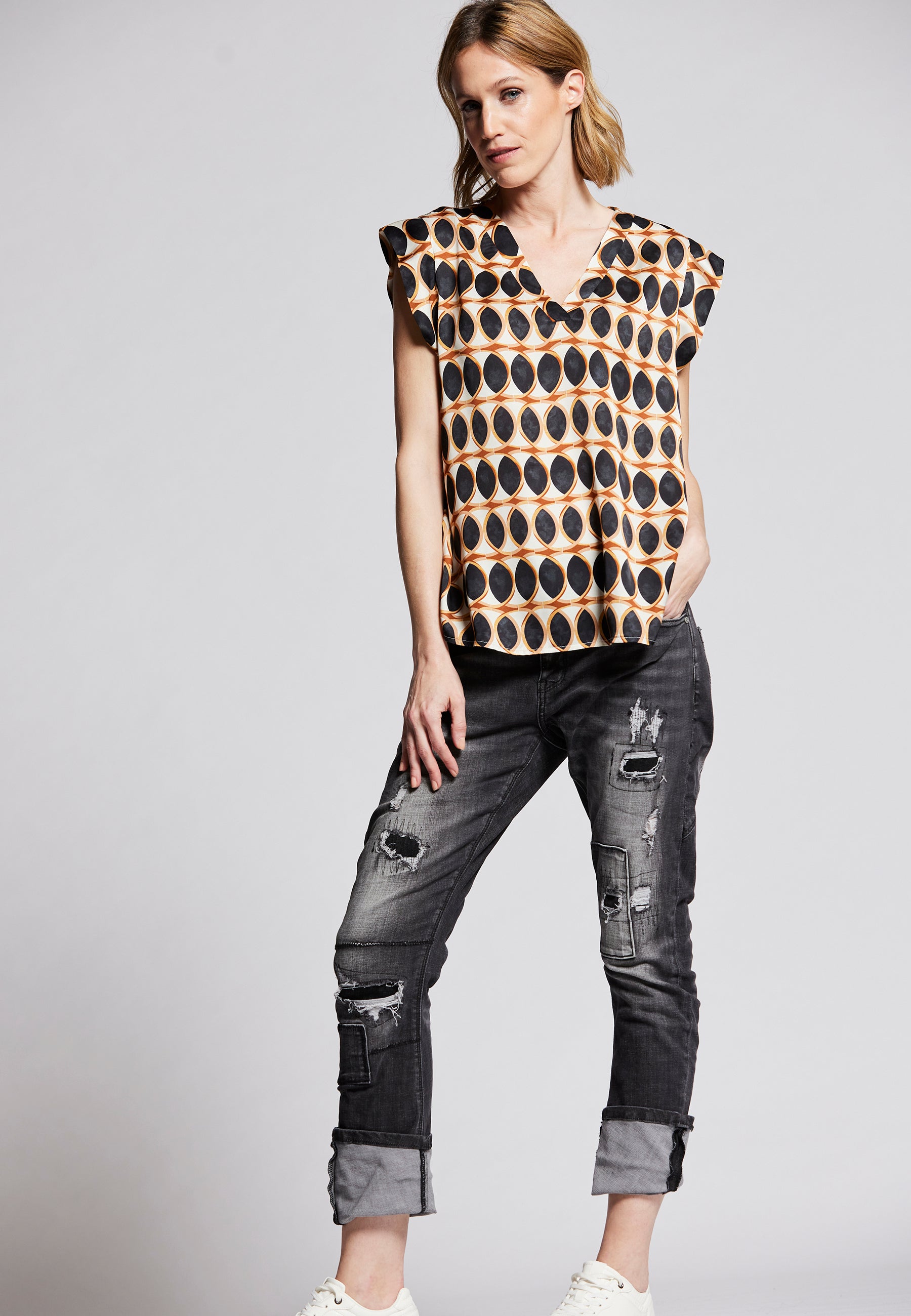 LUXURY DOT SHIRTBLUSE