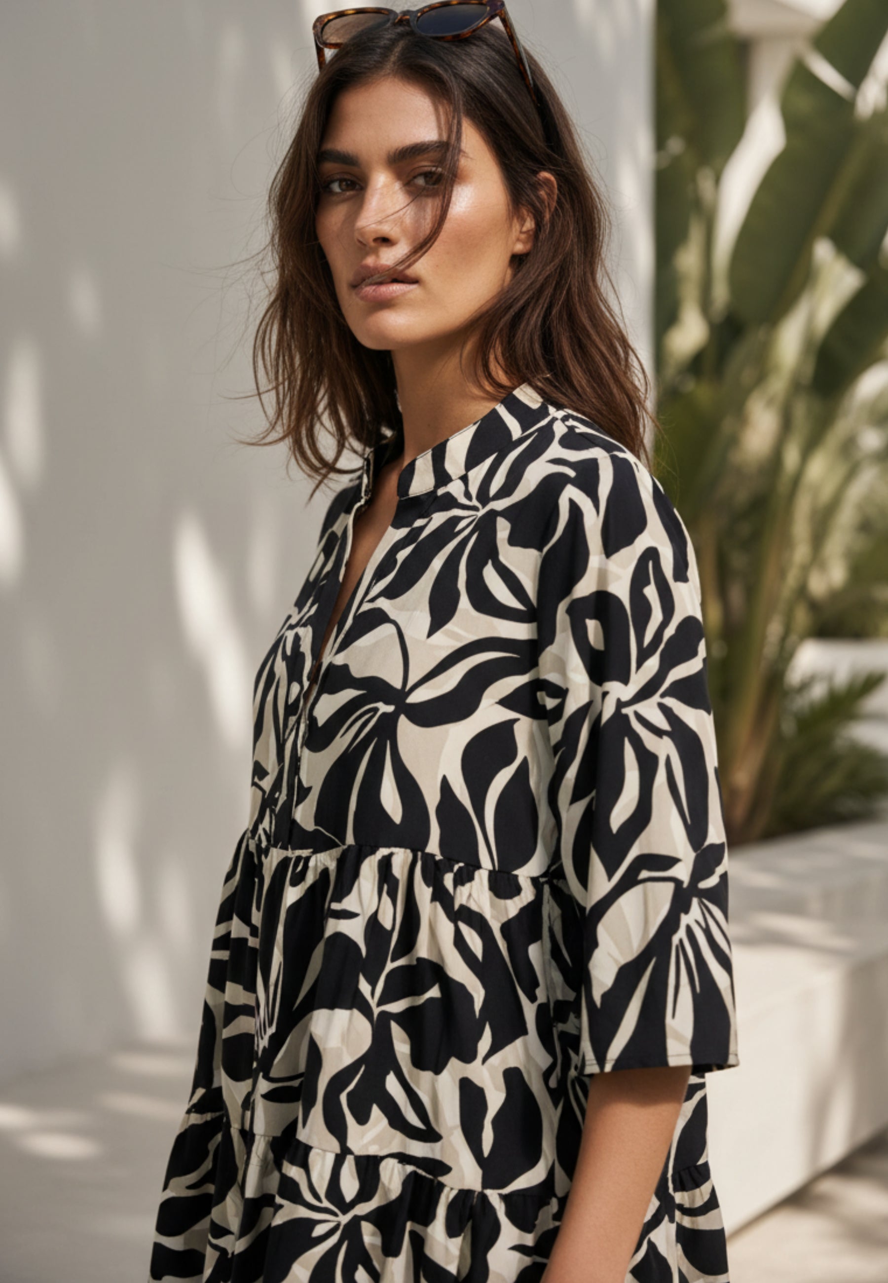 Stufenkleid COOL BLOOM aus Viskose