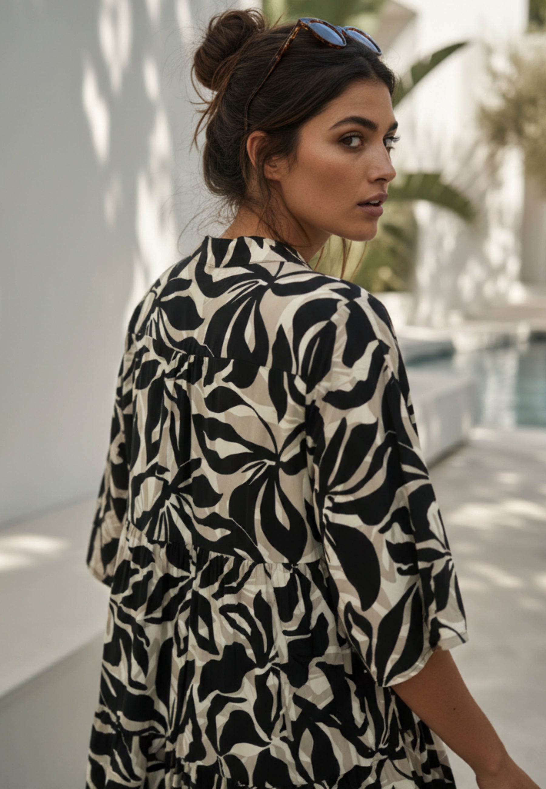 Stufenkleid COOL BLOOM aus Viskose