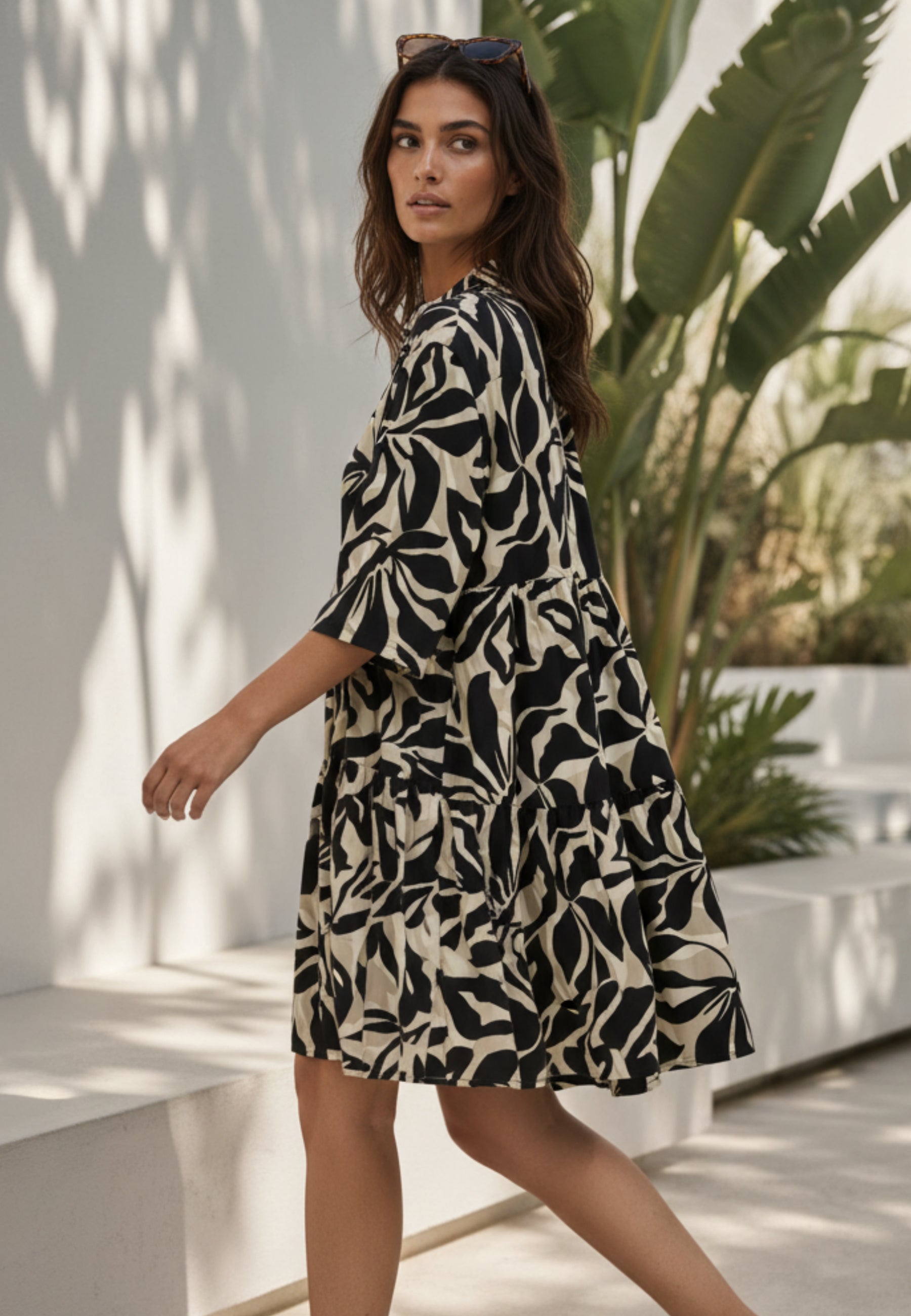 Stufenkleid COOL BLOOM aus Viskose
