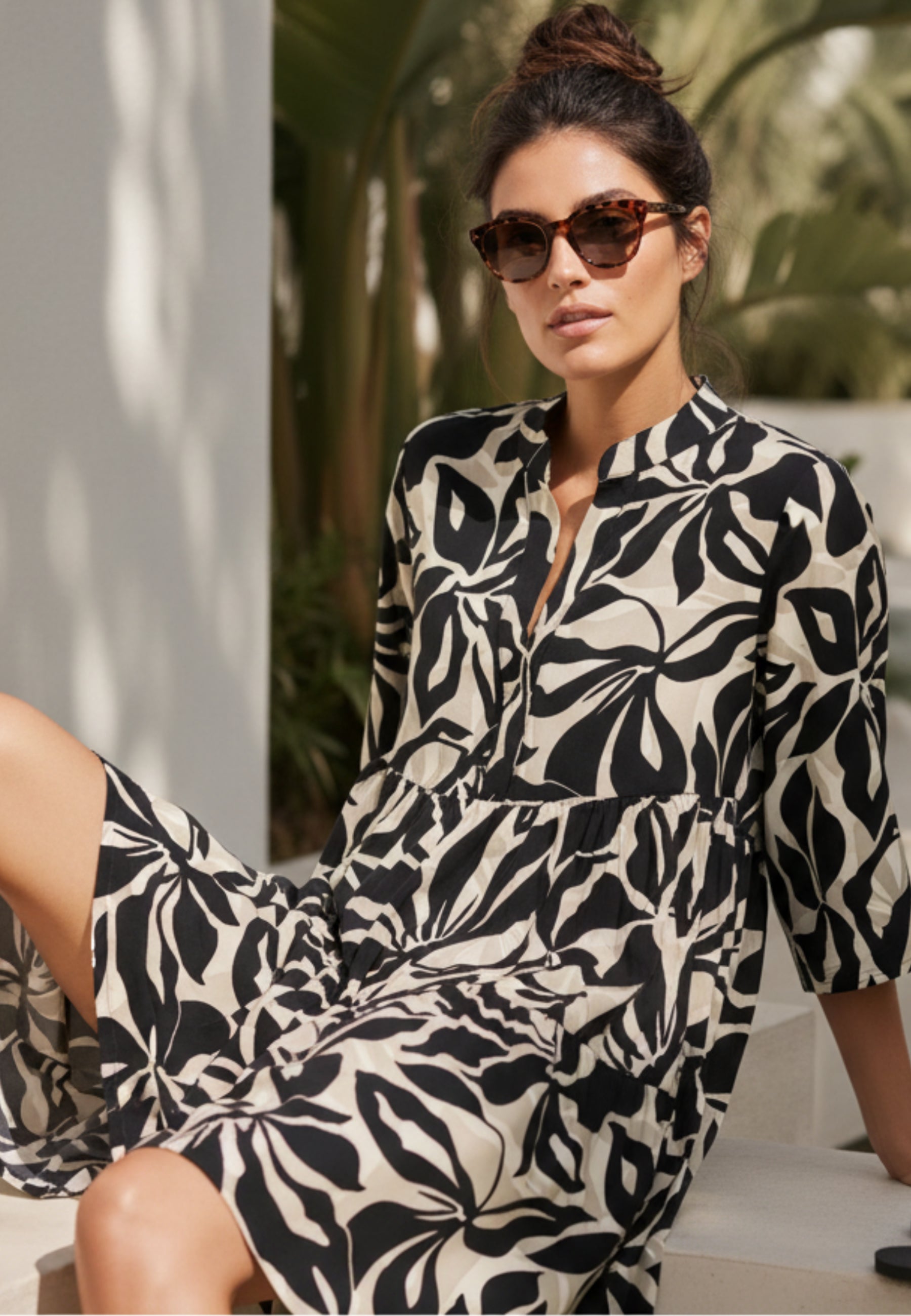Stufenkleid COOL BLOOM aus Viskose