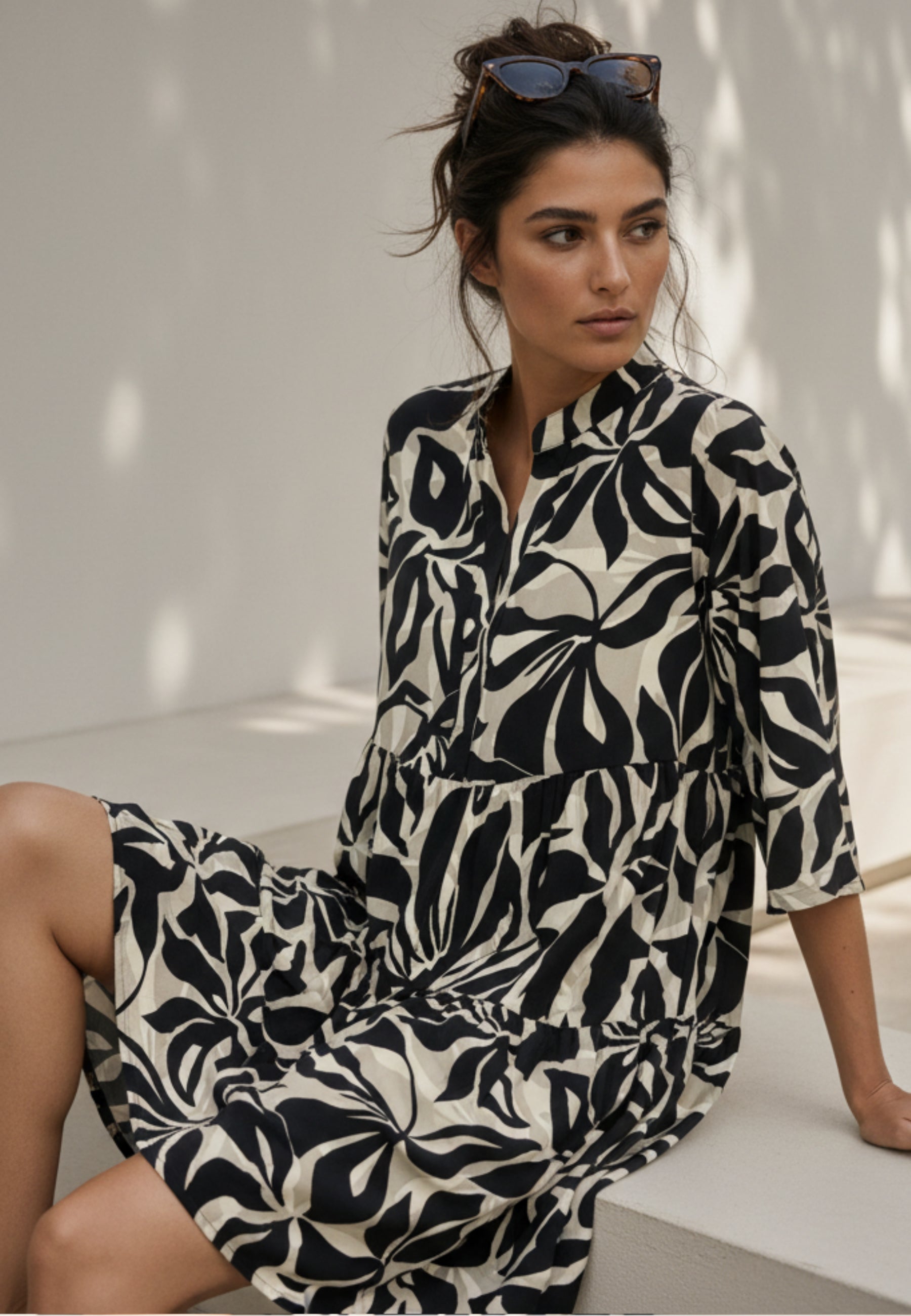 Stufenkleid COOL BLOOM aus Viskose