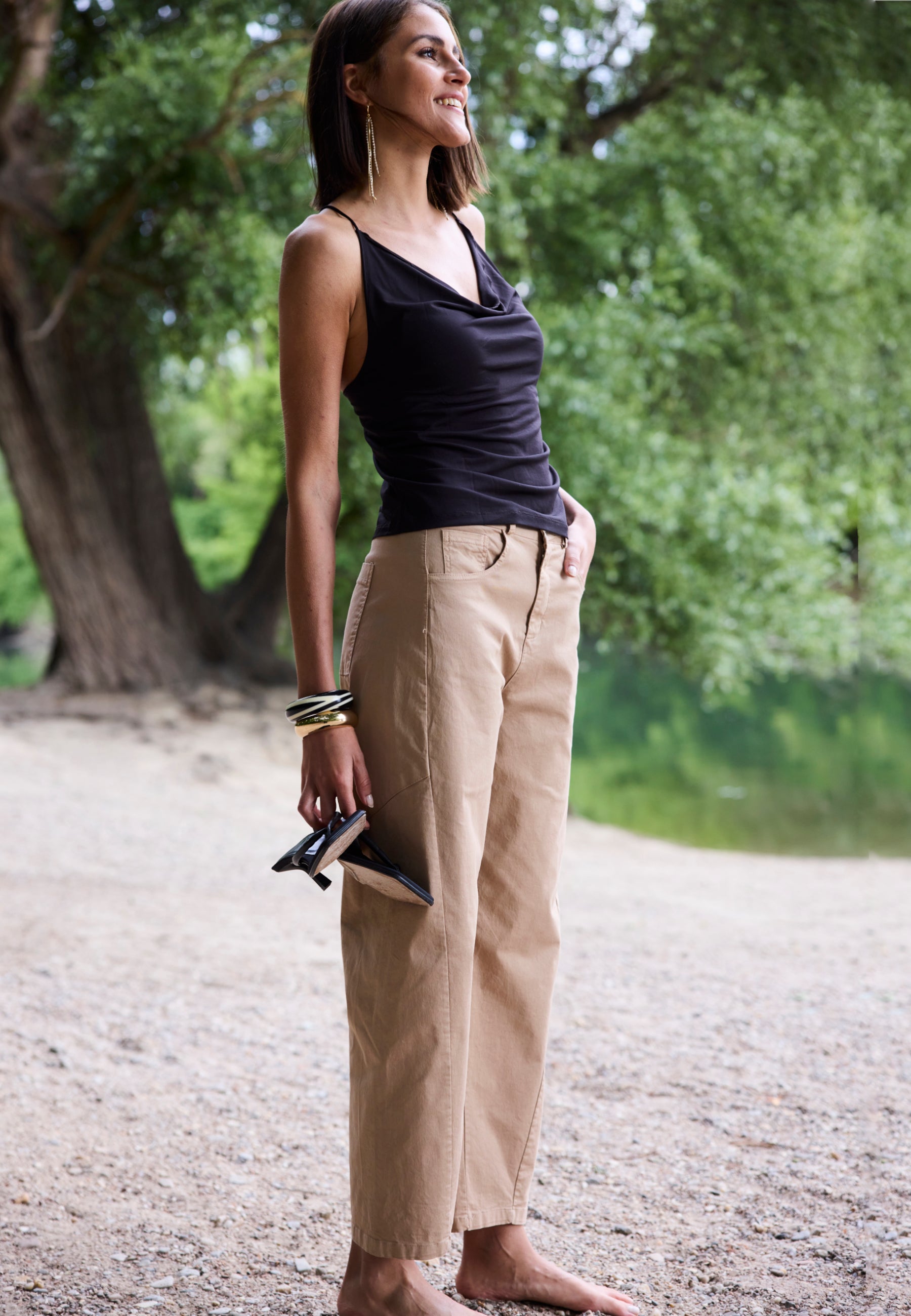 BARREL LEG PANTS