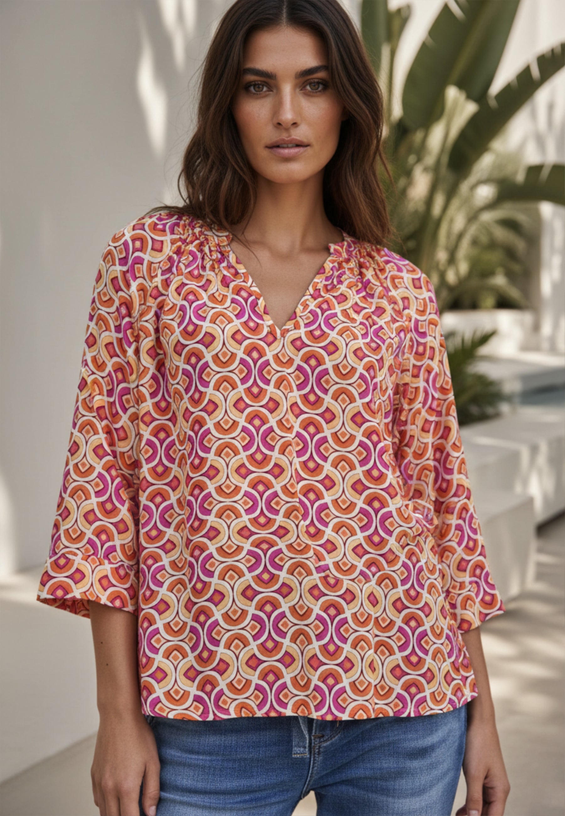 Bluse RETRO BLOOM aus Viskose