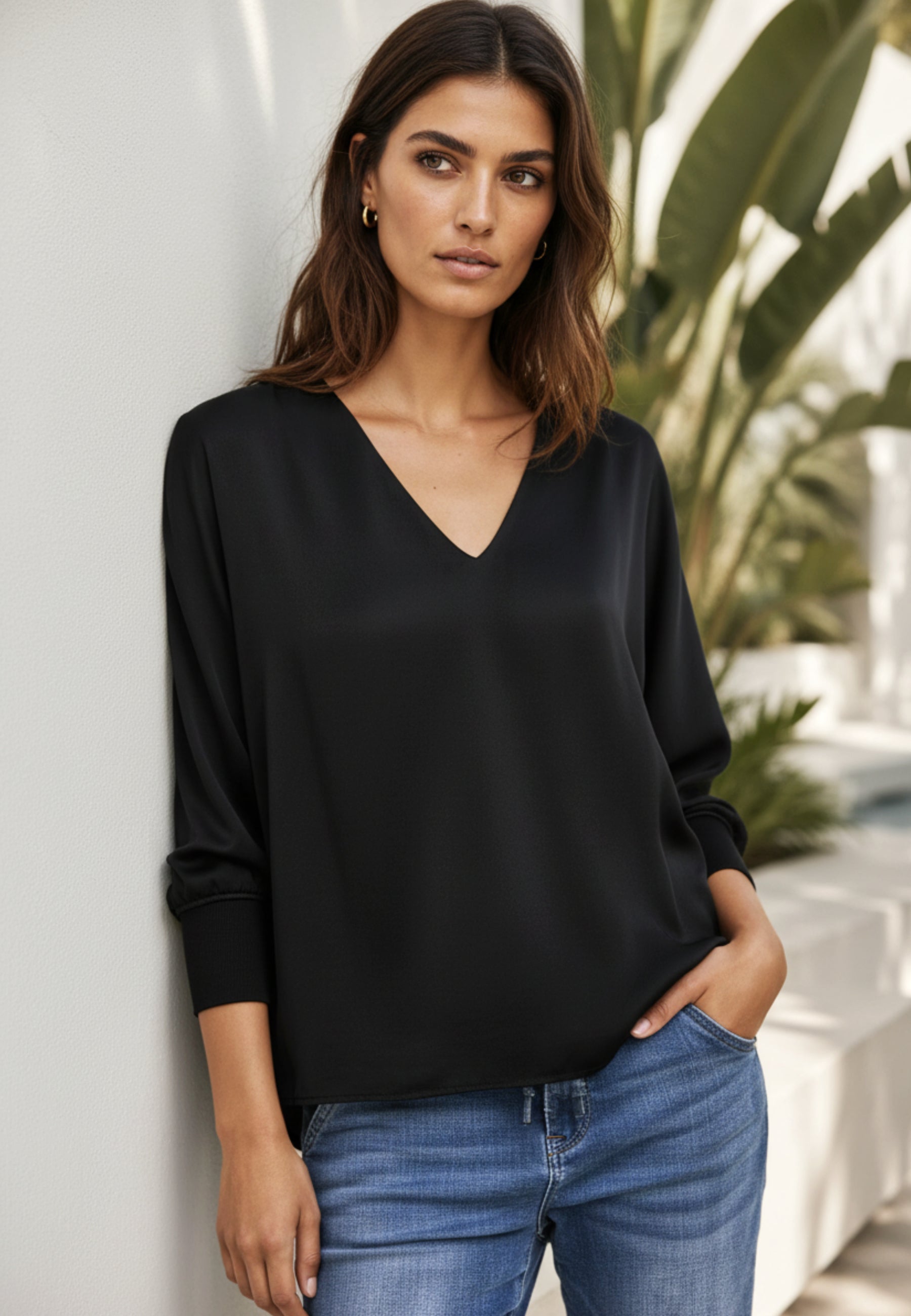 Bluse CHARMING aus mattem Viskose-Satin