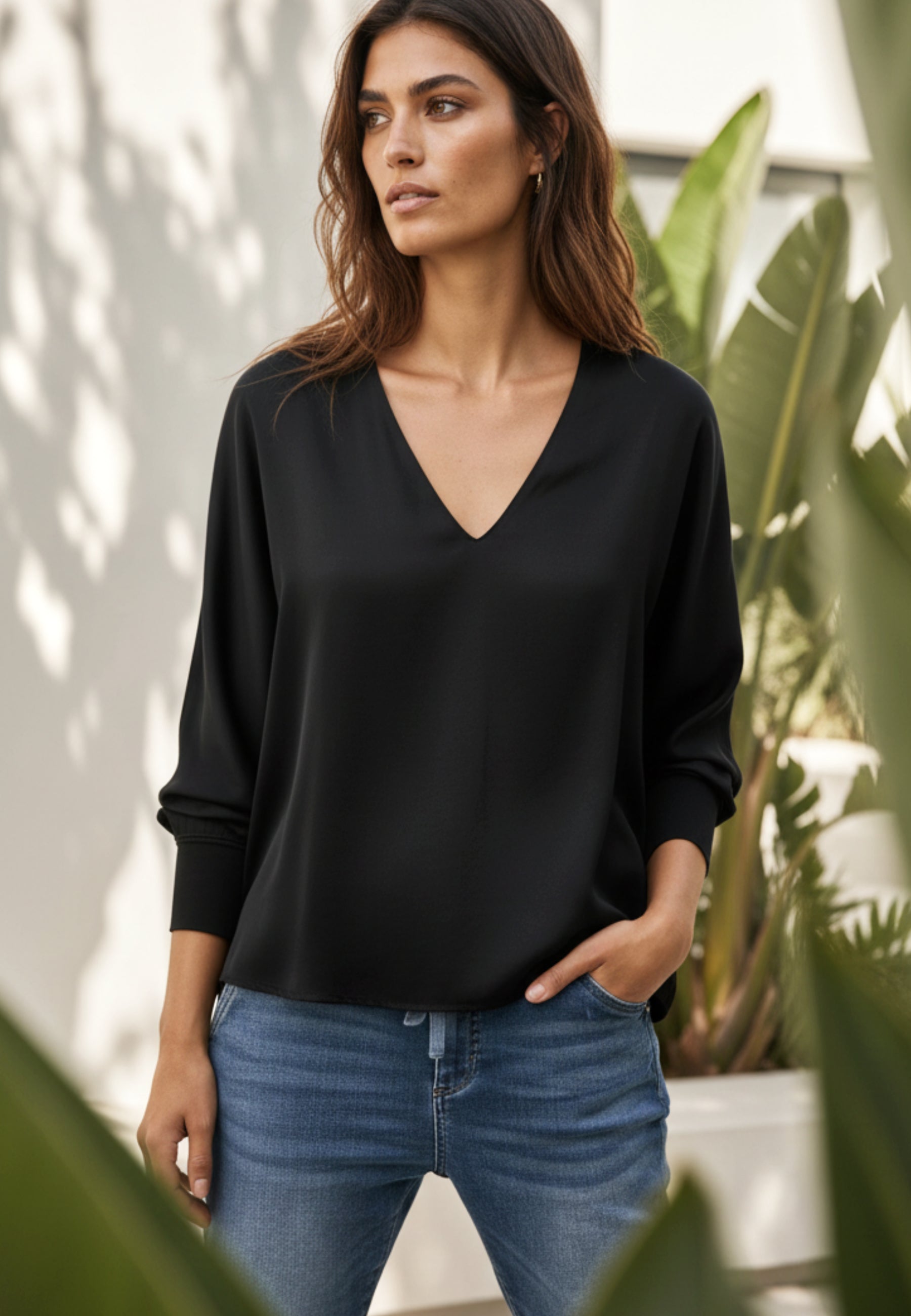 Bluse CHARMING aus mattem Viskose-Satin