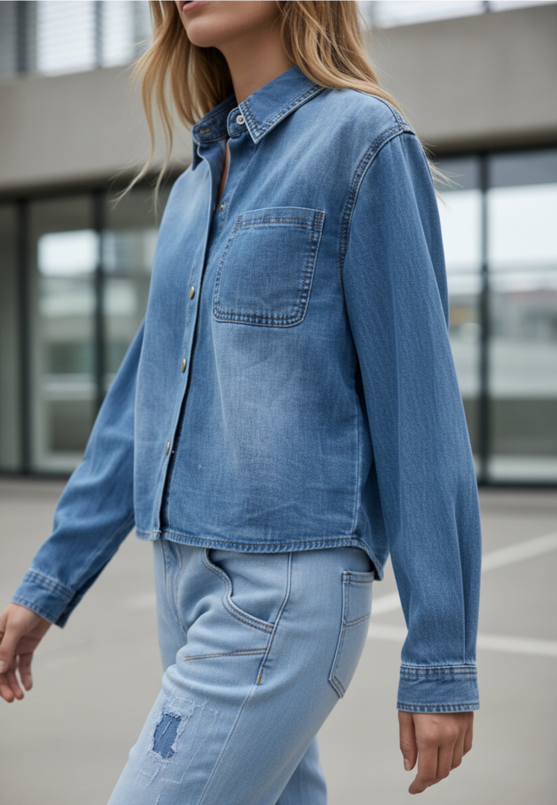 JEANSBLUSE SOFT DENIM