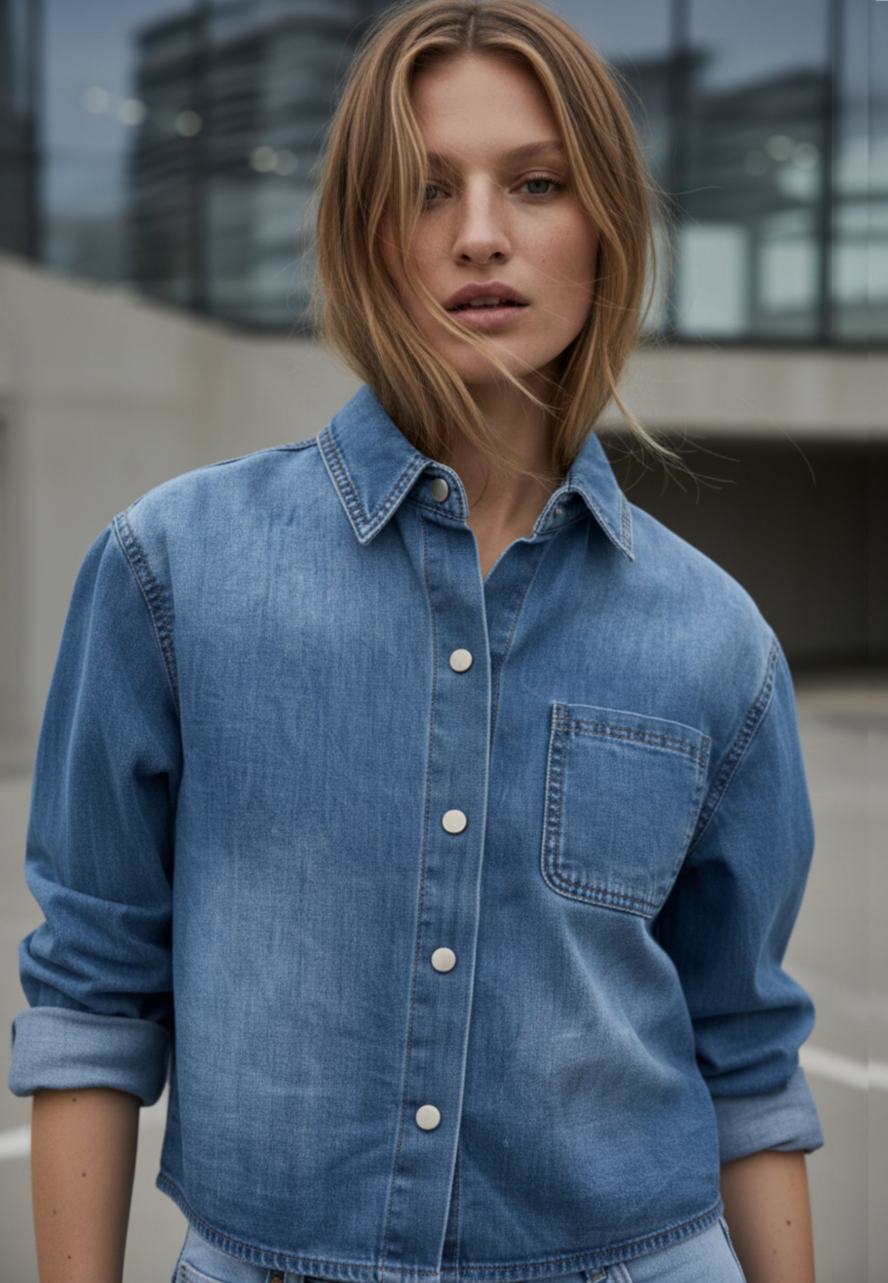 JEANSBLUSE SOFT DENIM