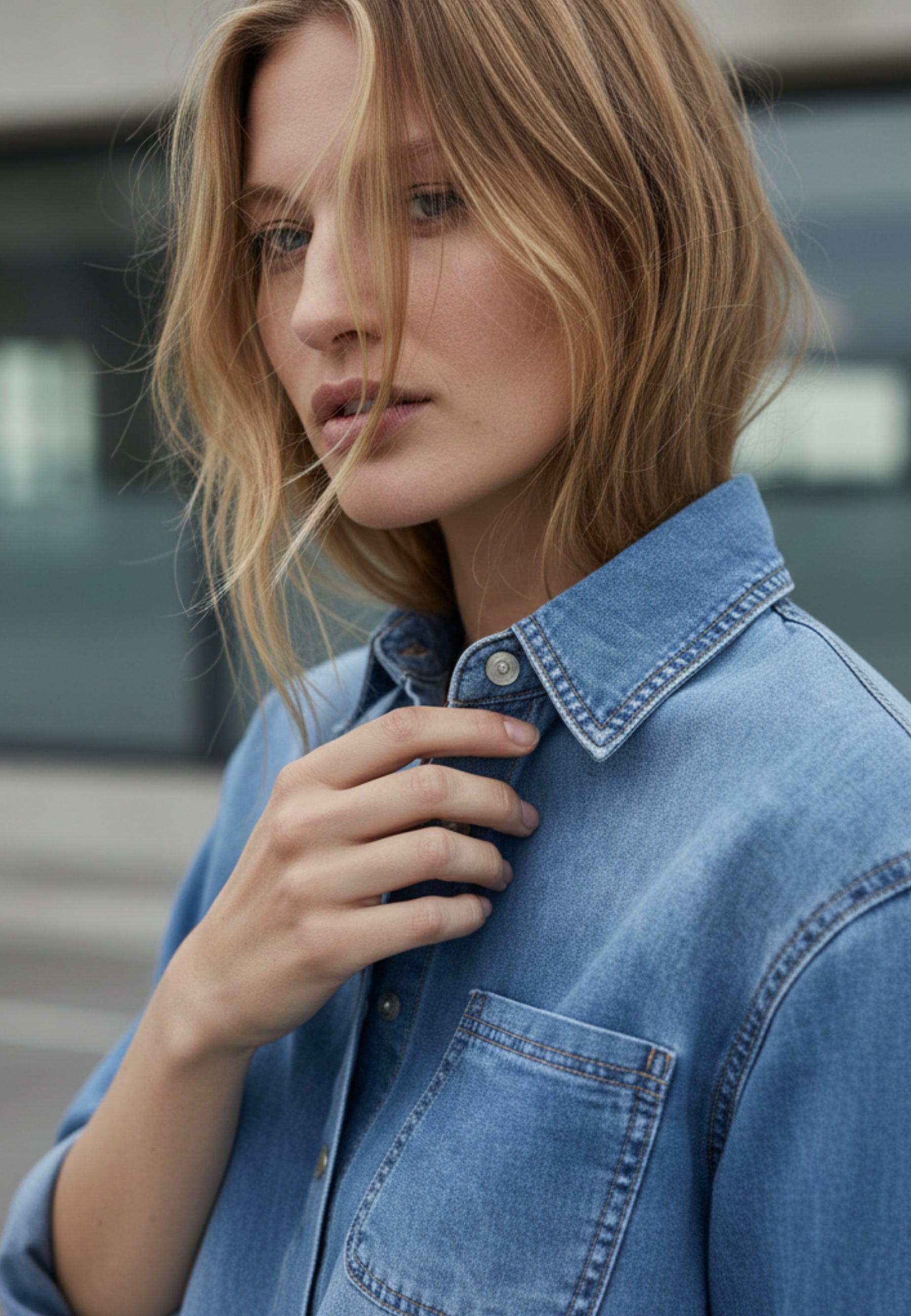 JEANSBLUSE SOFT DENIM