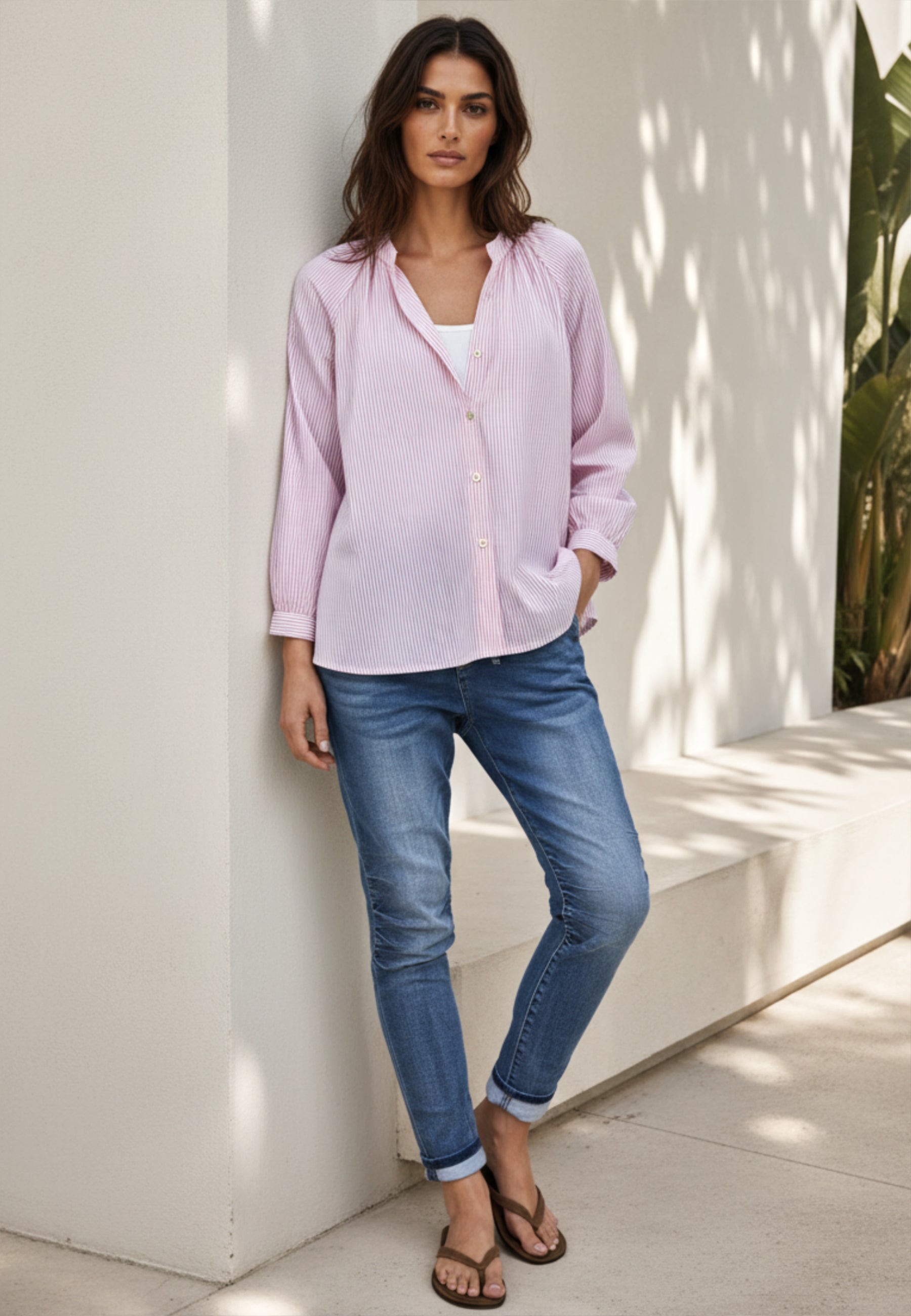 Bluse RIVIERA STRIPE aus reiner Baumwolle