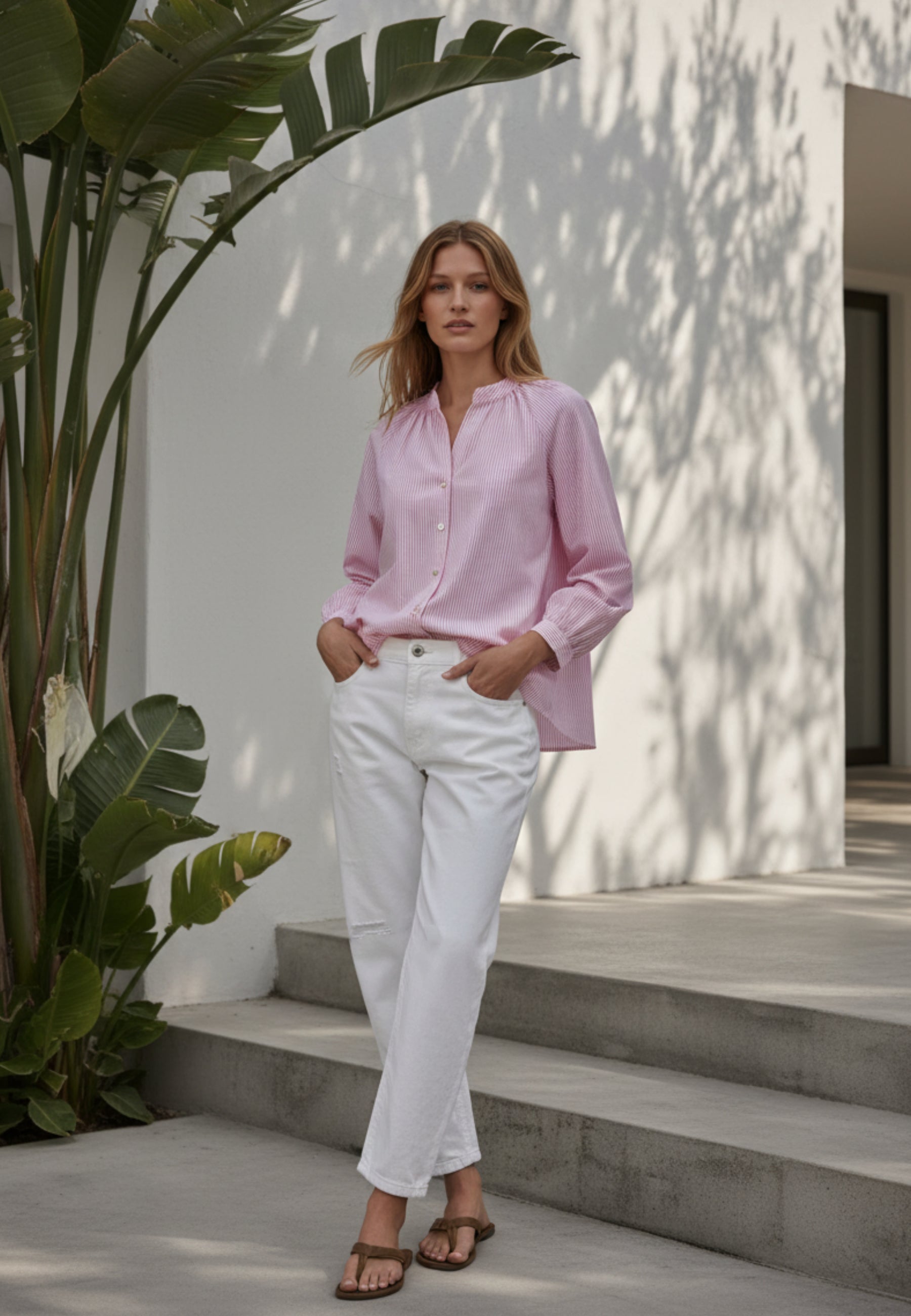 Bluse RIVIERA STRIPE aus reiner Baumwolle