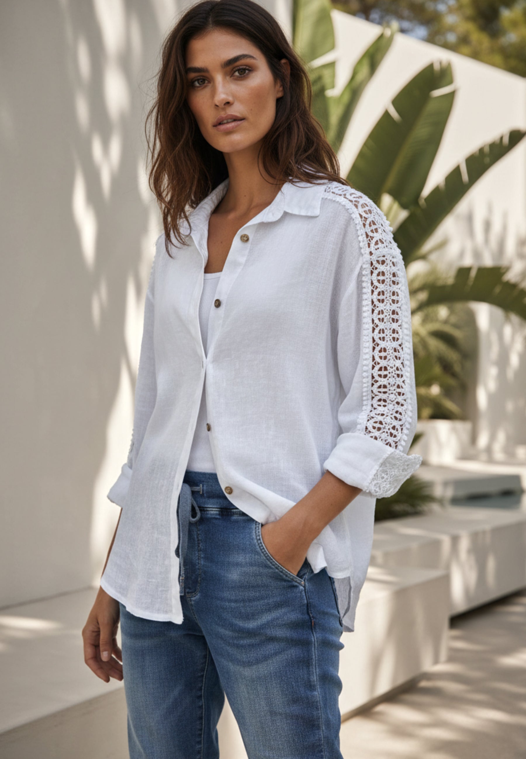 Bluse PURE LACE aus 100% Leinen