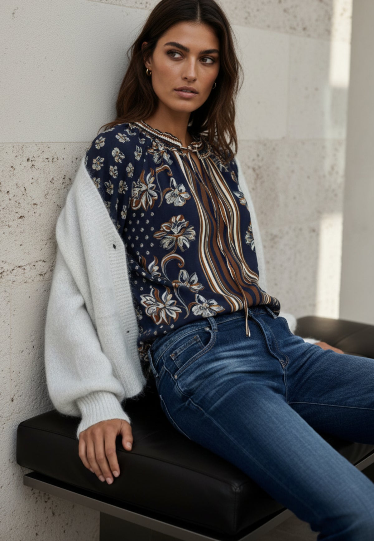 Bluse INDIGO BLOOM aus reiner Viskose