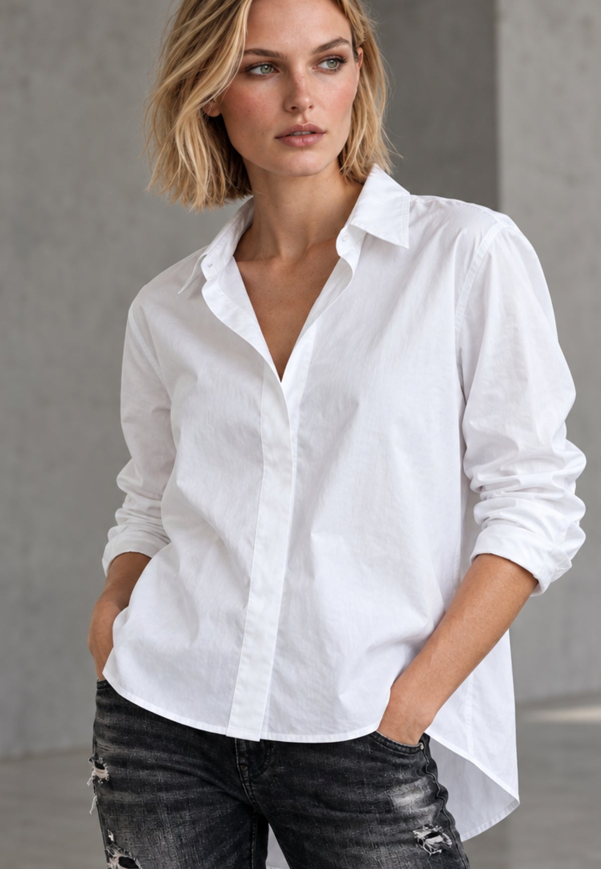 Popelinebluse ESSENTIAL aus reiner Baumwolle