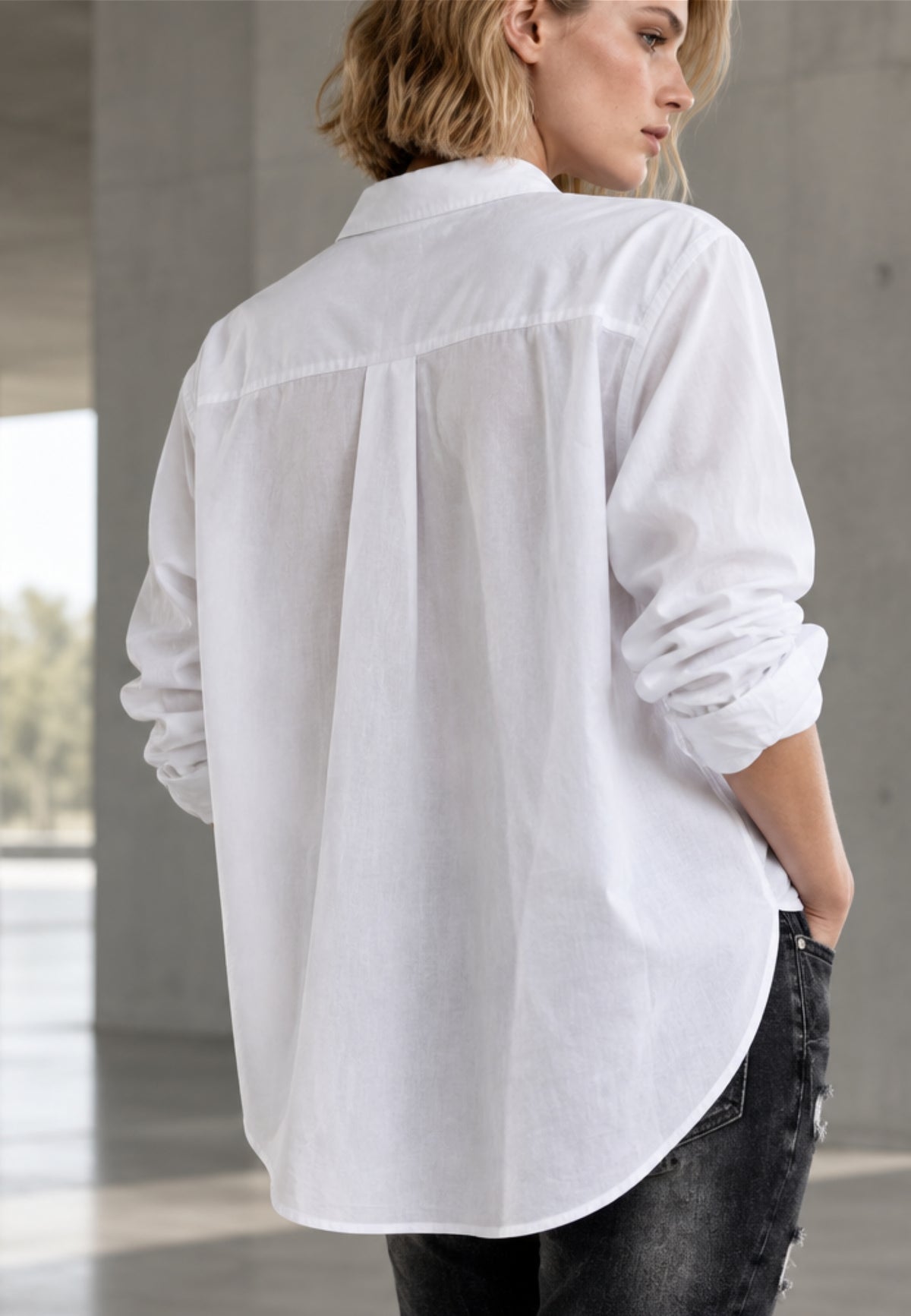 Popelinebluse ESSENTIAL aus reiner Baumwolle