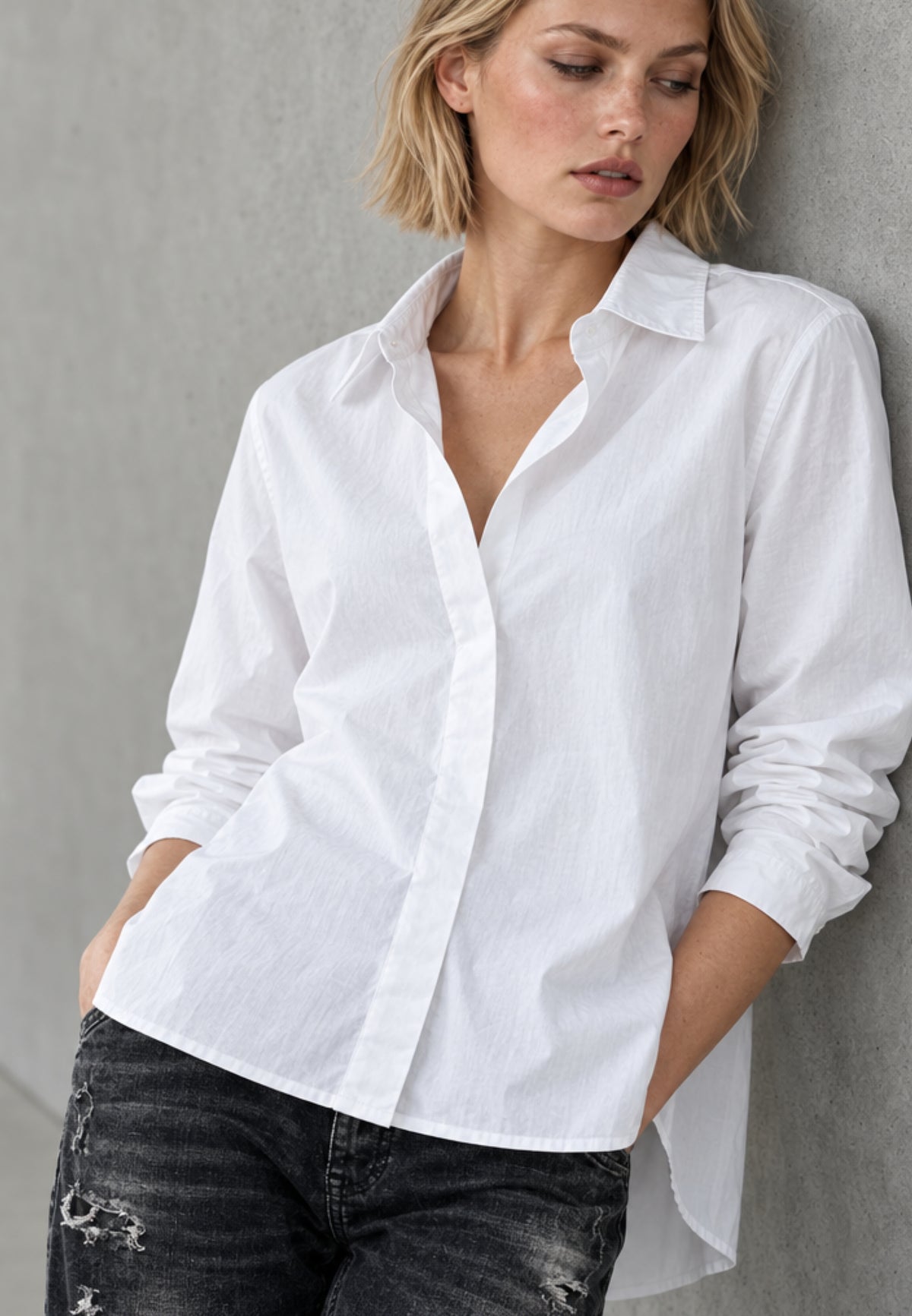 Popelinebluse ESSENTIAL aus reiner Baumwolle