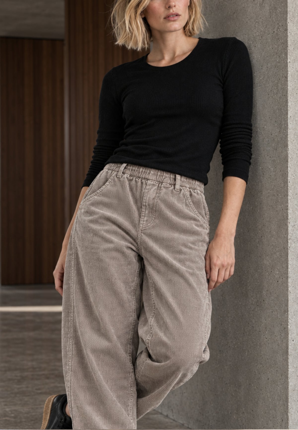 Cordhose SOFT BARREL aus Baumwoll-Stretch