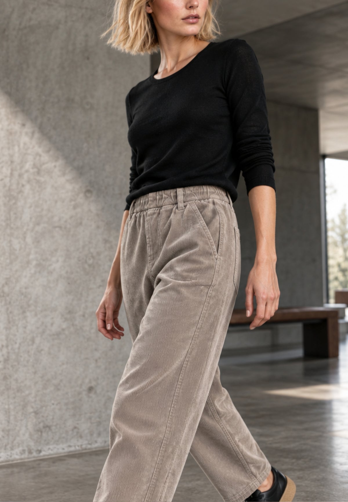 Cordhose SOFT BARREL aus Baumwoll-Stretch