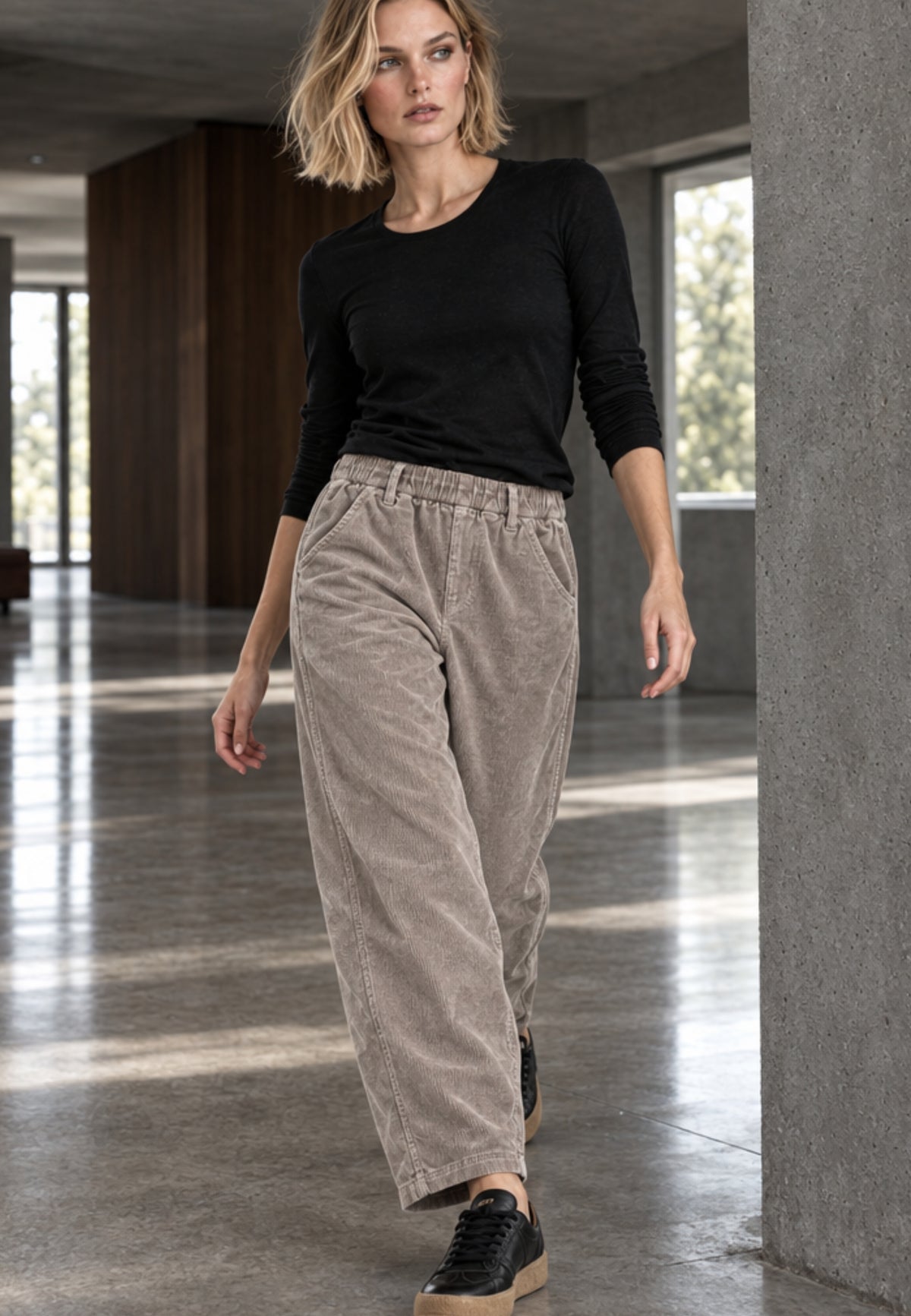 Cordhose SOFT BARREL aus Baumwoll-Stretch