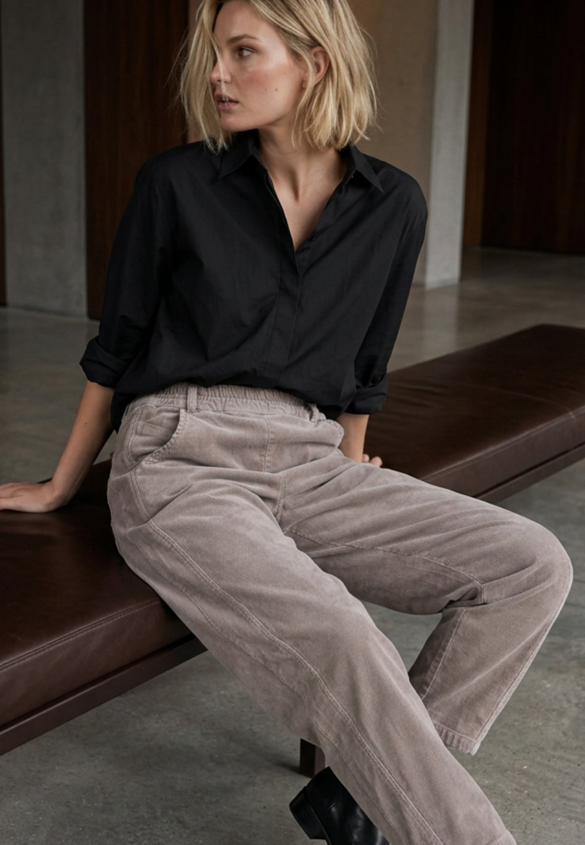 Cordhose SOFT BARREL aus Baumwoll-Stretch