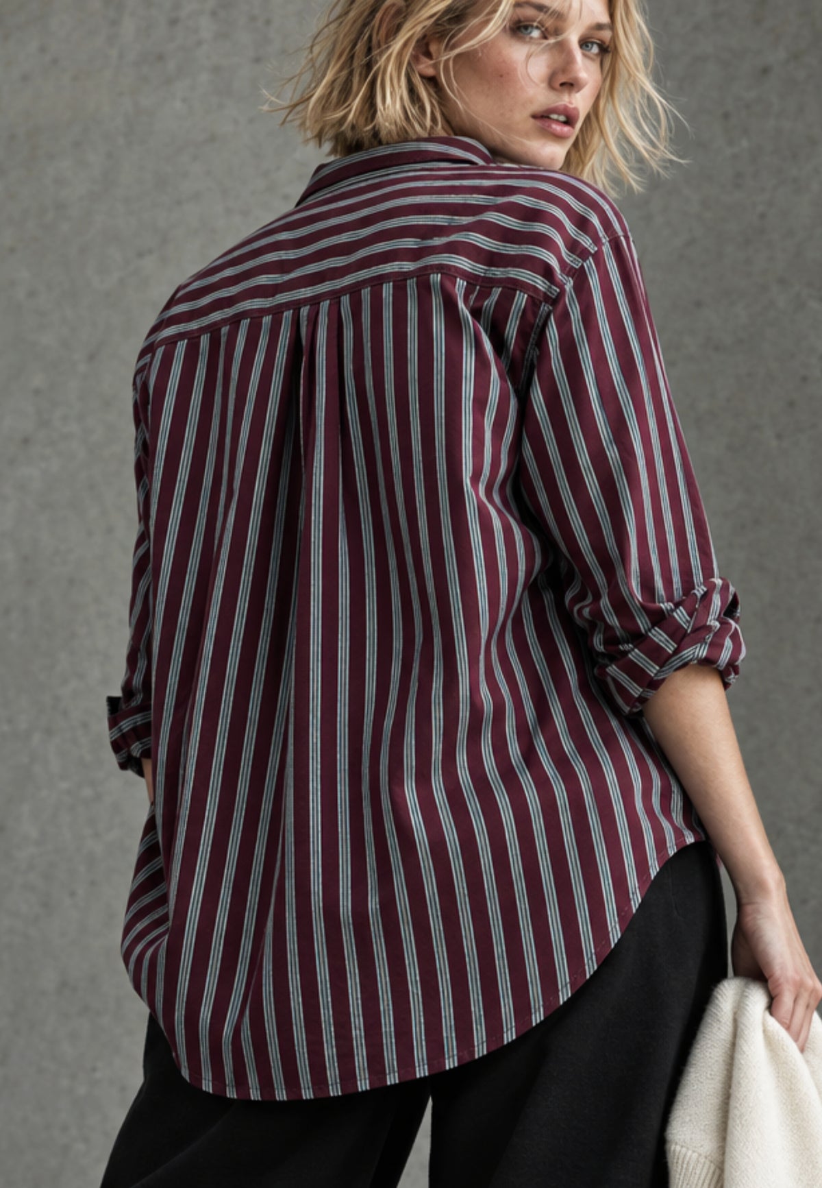 Streifenbluse NEW CLASSIC aus elastischer  Baumwolle