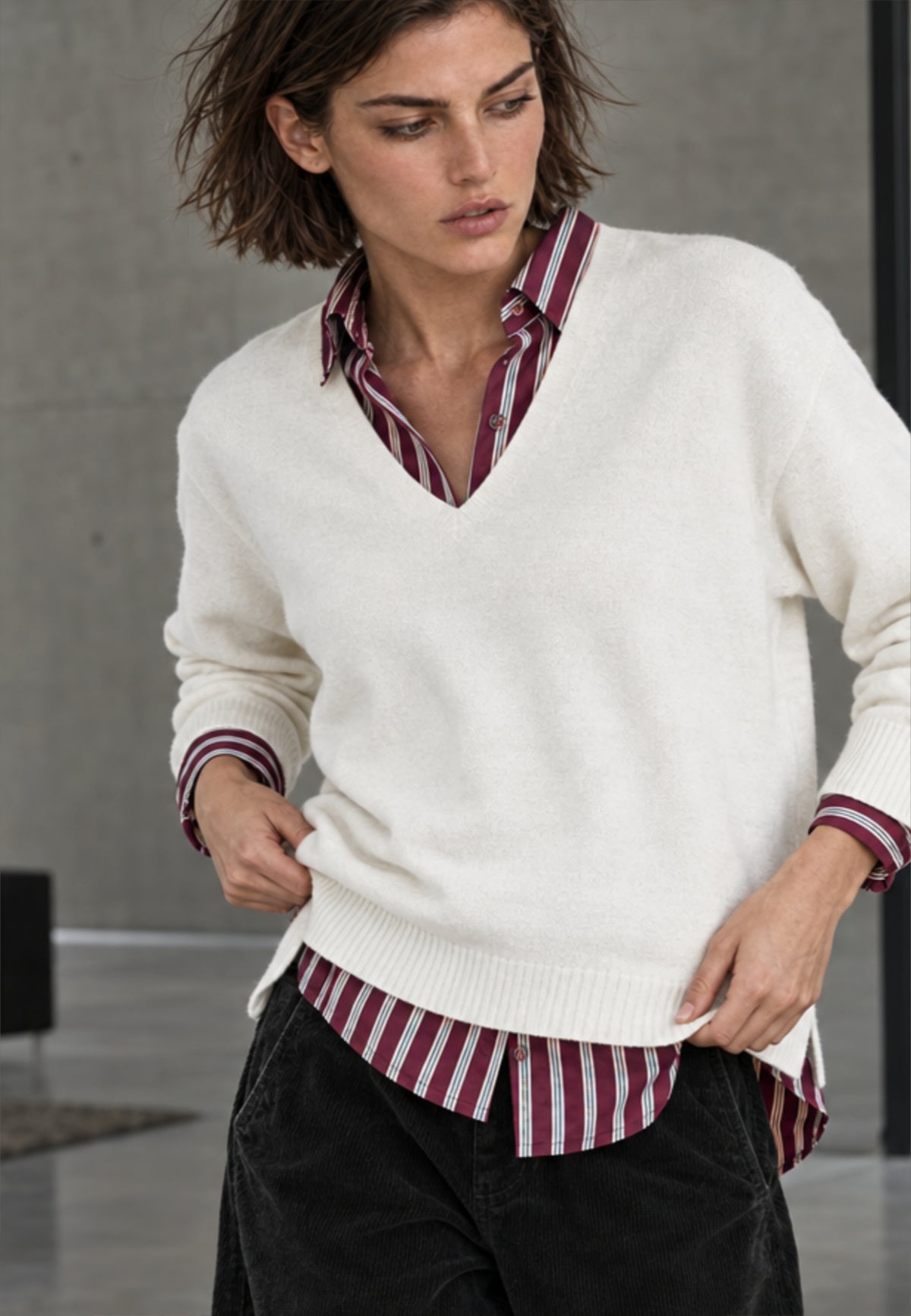 Strickpullover PURE EDGE aus Viskose-Mix