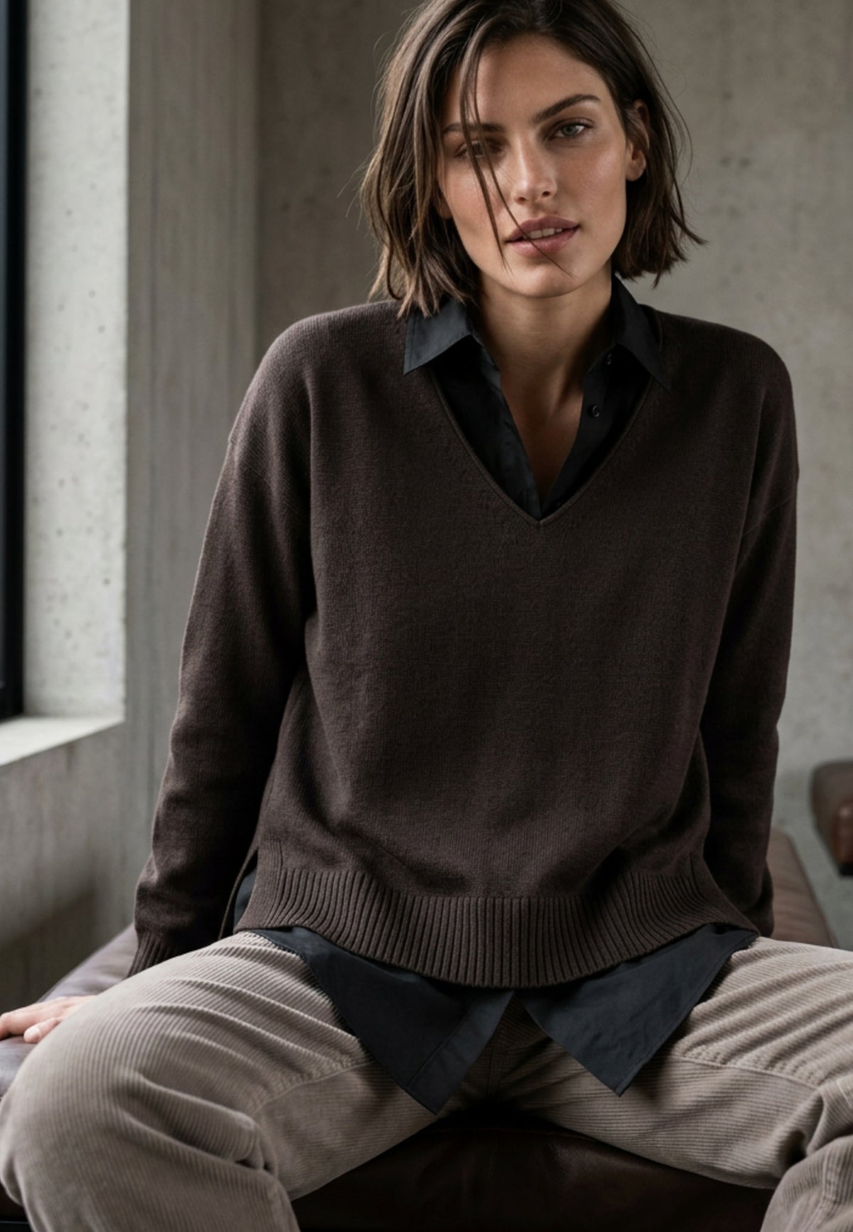 Strickpullover PURE EDGE aus Viskose-Mix
