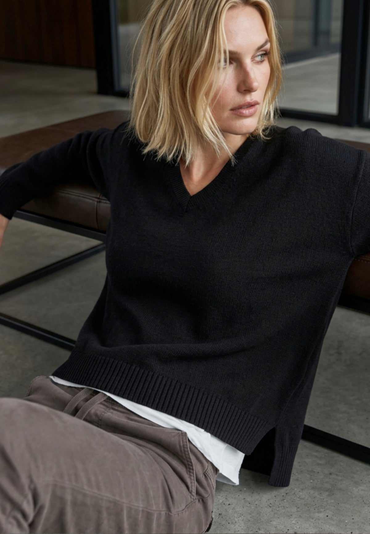 Strickpullover PURE EDGE aus Viskose-Mix